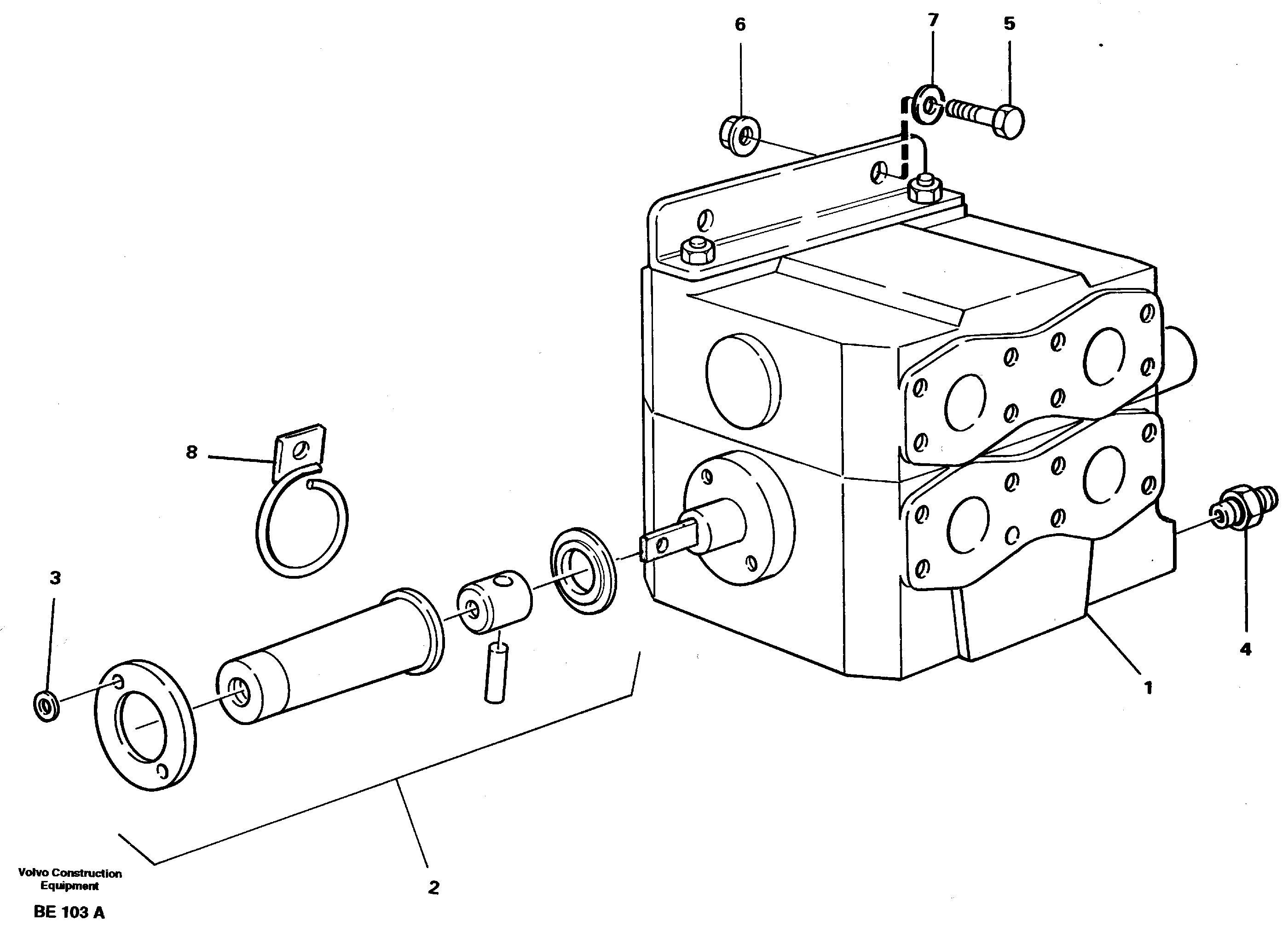 Схема запчастей Volvo A35 Volvo BM A35 - 2352 Tip valve with fitting parts 