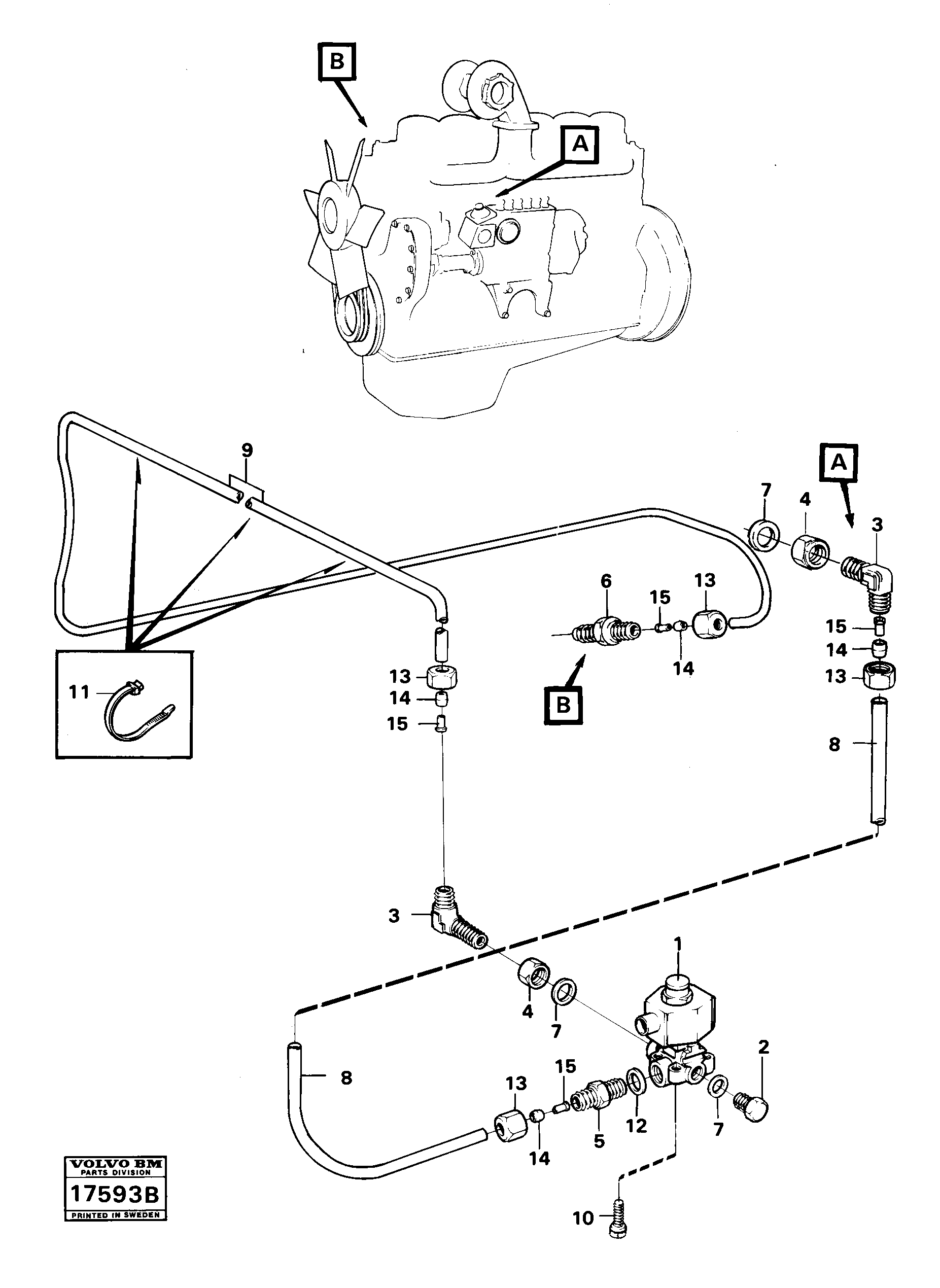 Схема запчастей Volvo A25 VOLVO BM VOLVO BM A25 - 4994 Torque converter regulator with Control Units 