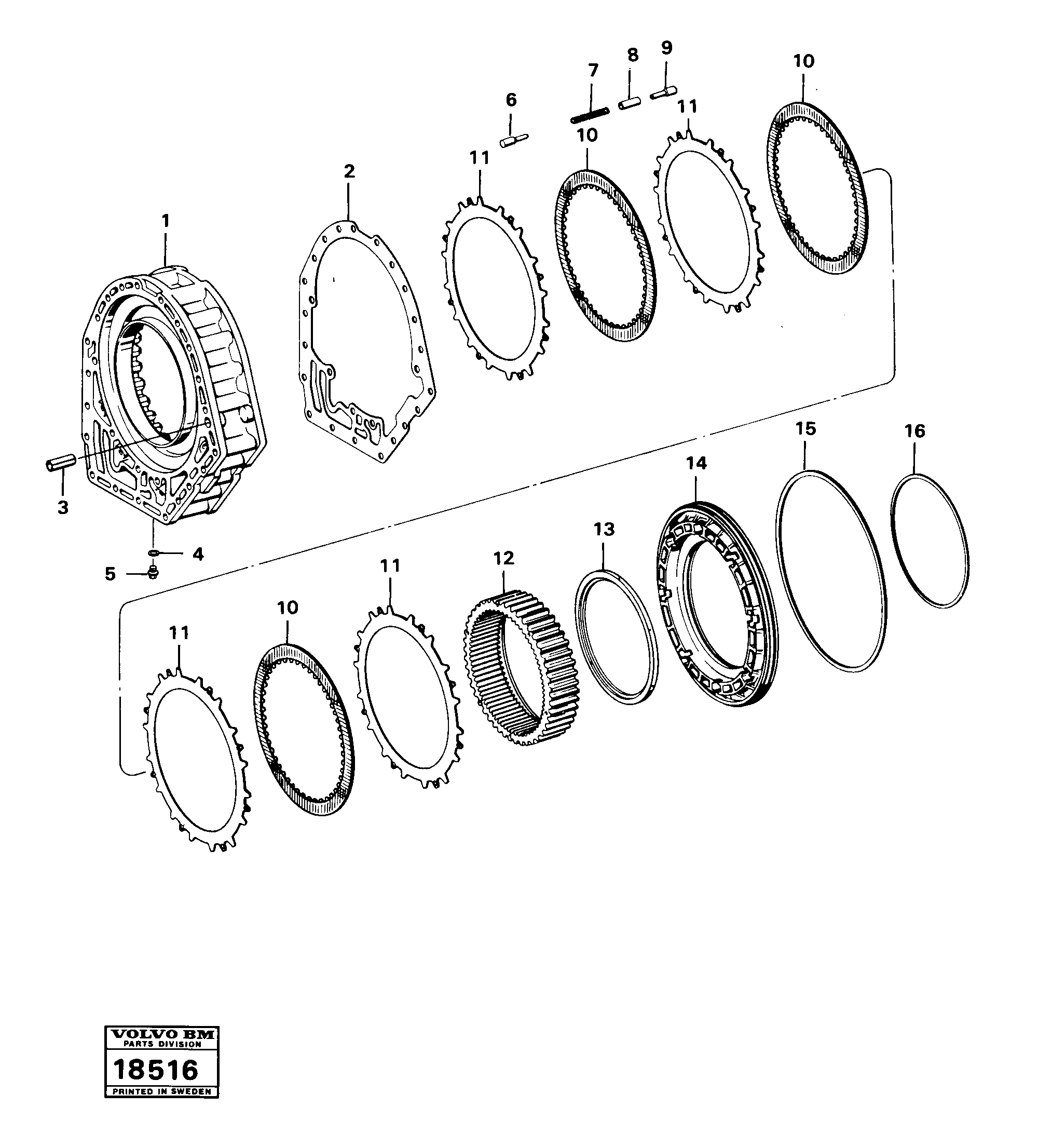 Схема запчастей Volvo A25 VOLVO BM VOLVO BM A25 - 55604 Clutch g 
