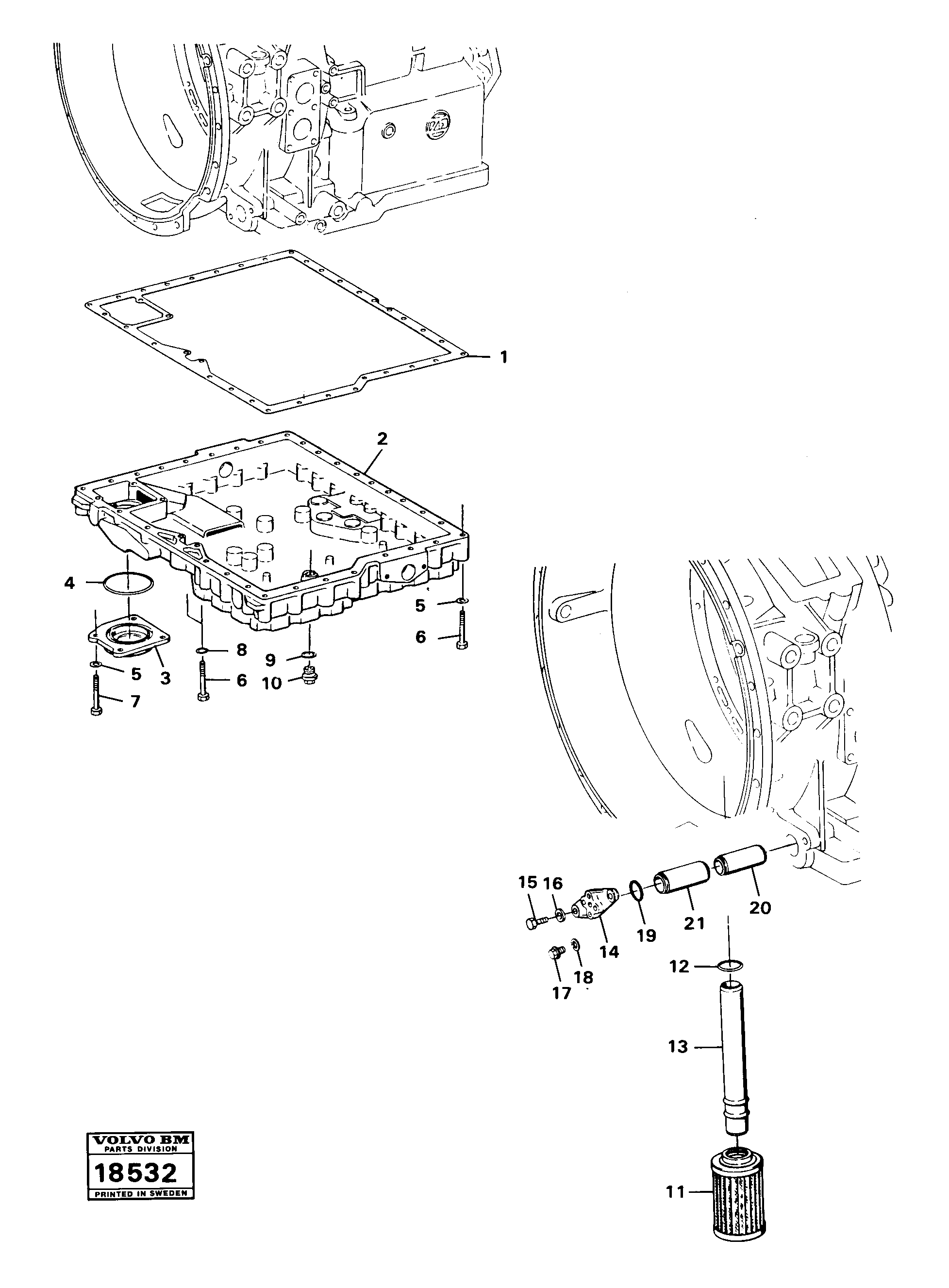 Схема запчастей Volvo A25 VOLVO BM VOLVO BM A25 - 55607 Oil sump 