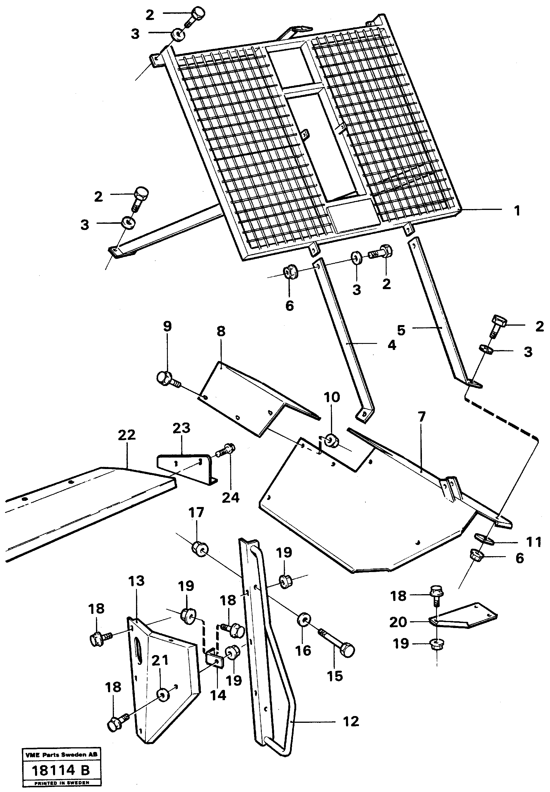 Схема запчастей Volvo A25 VOLVO BM VOLVO BM A25 - 85398 Protective grid 