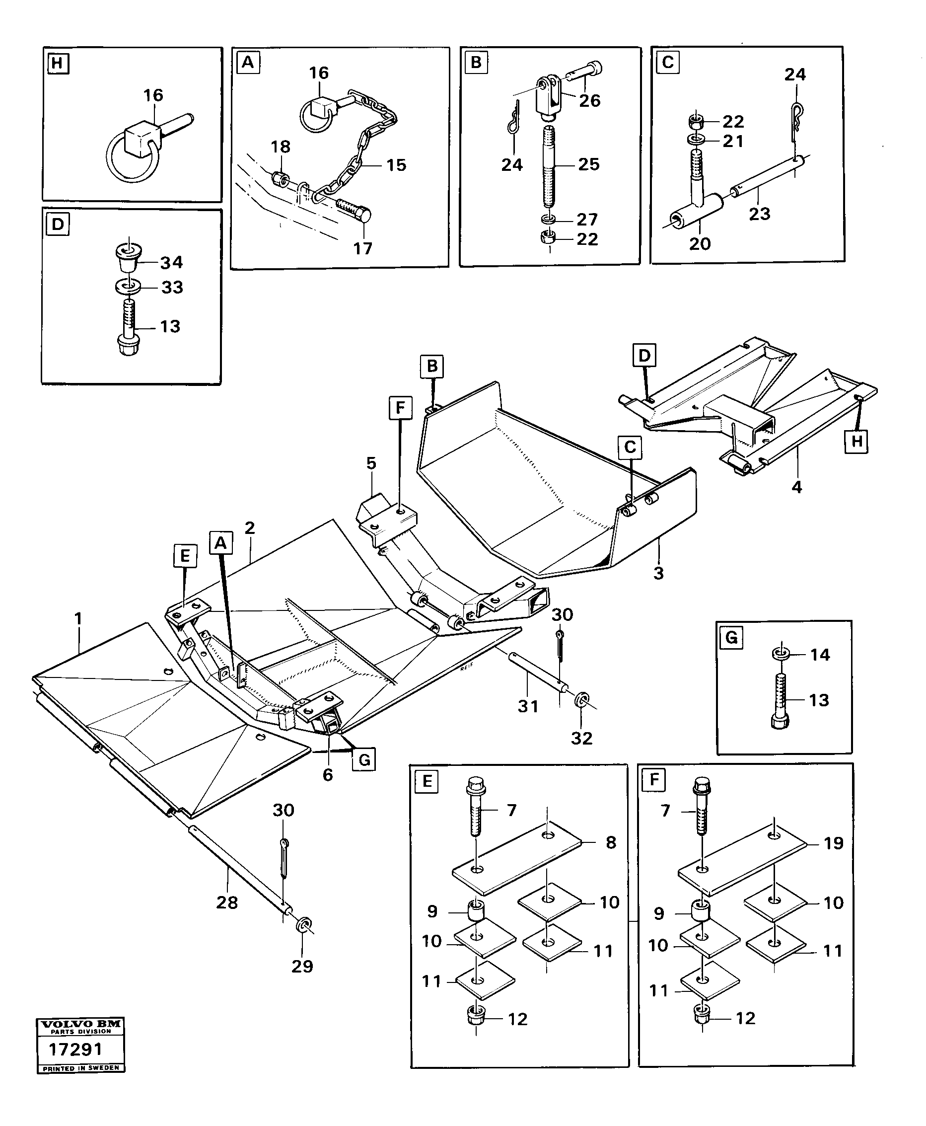 Схема запчастей Volvo A25 VOLVO BM VOLVO BM A25 - 94869 Protecting plates 