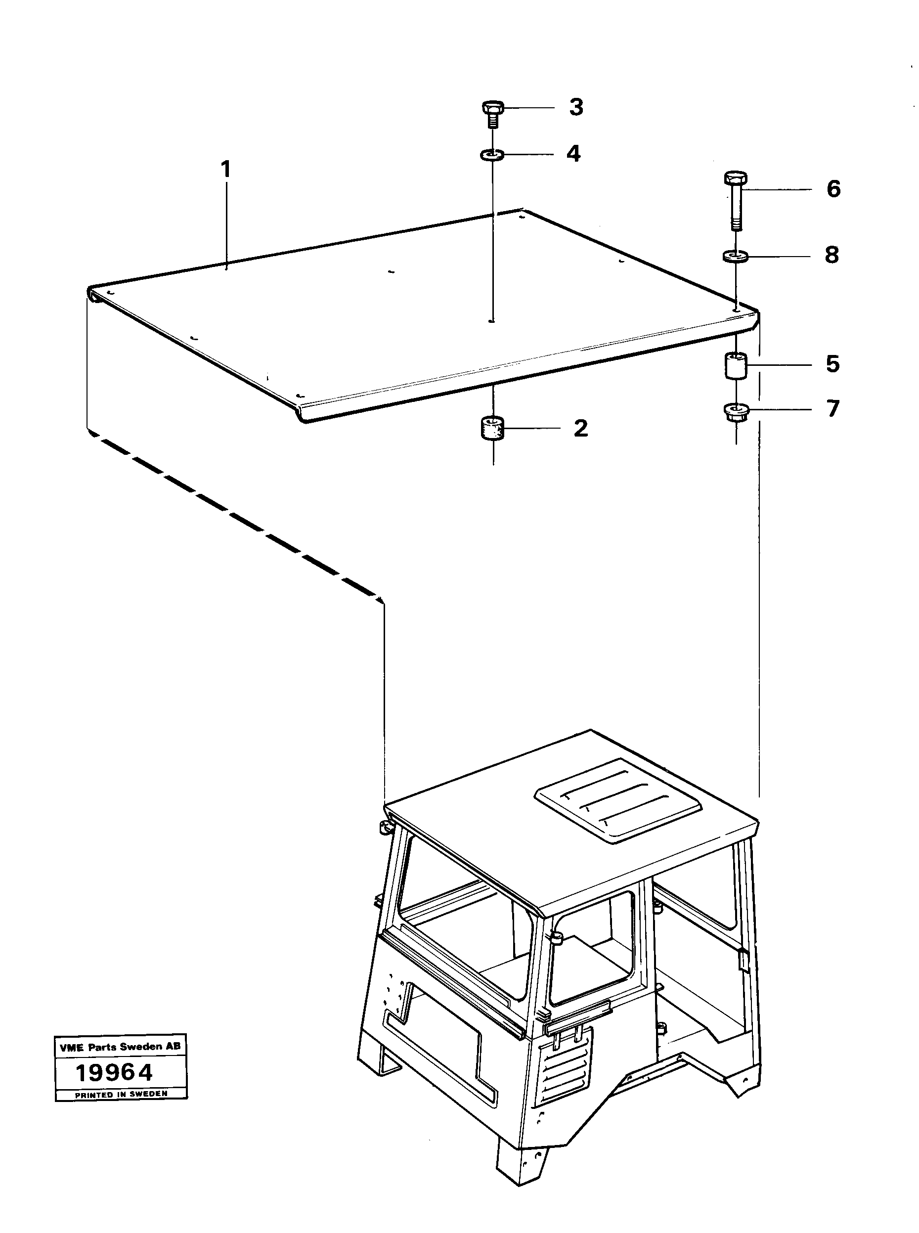 Схема запчастей Volvo A25 VOLVO BM VOLVO BM A25 - 24522 Protecting roof 90212 Std Usa 