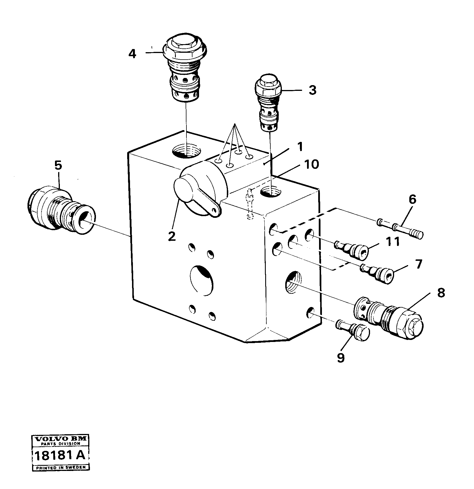 Схема запчастей Volvo A25 VOLVO BM VOLVO BM A25 - 5011 Tipping valve 4 x 4 Tillv Nr - 4066 