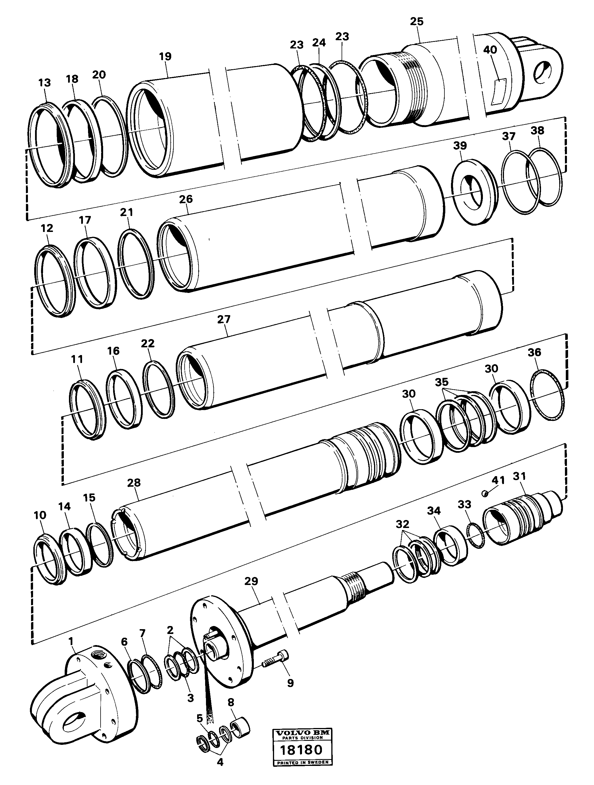 Схема запчастей Volvo A25 VOLVO BM VOLVO BM A25 - 66026 Tipping cylinder 4 x 4 Tillv Nr - 4066 