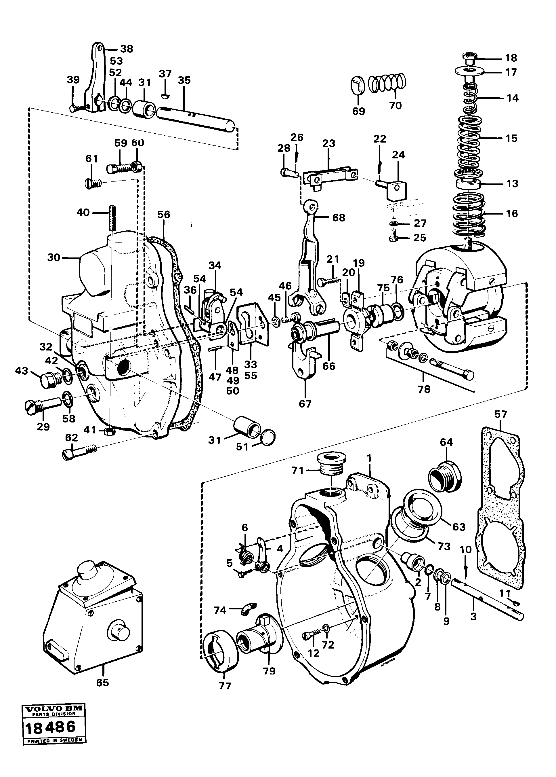 Схема запчастей Volvo A25 VOLVO BM VOLVO BM A25 - 73632 Centrifugal governor 
