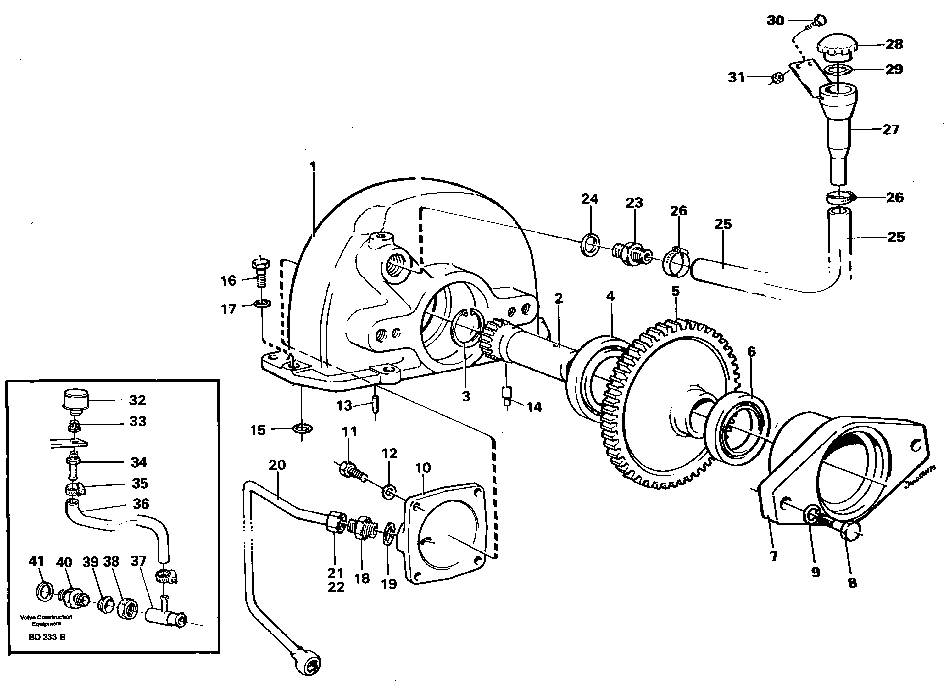 Схема запчастей Volvo A30 VOLVO BM VOLVO BM A30 - 89454 Pump drive 