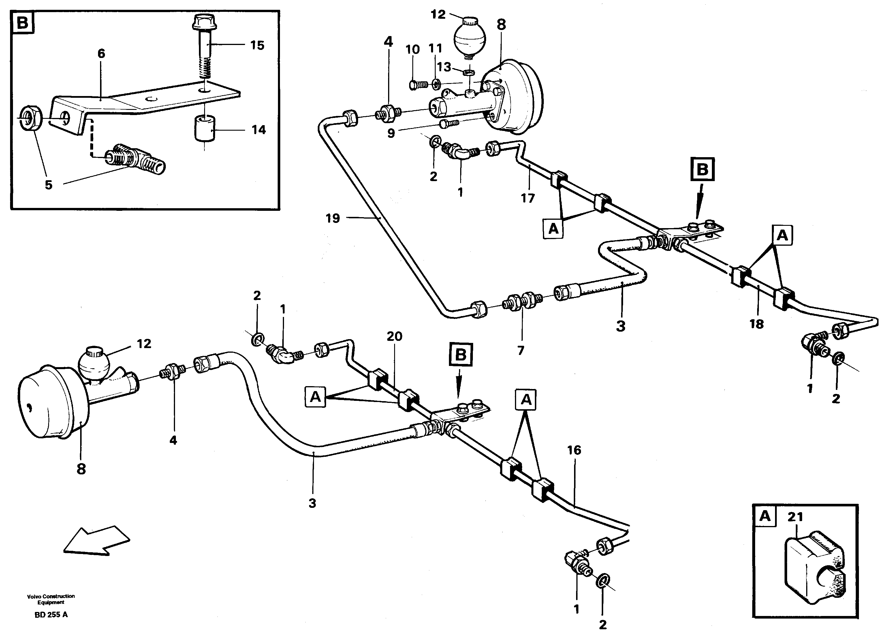 Схема запчастей Volvo A30 VOLVO BM VOLVO BM A30 - 5280 Hydraulic brake-system trailer 
