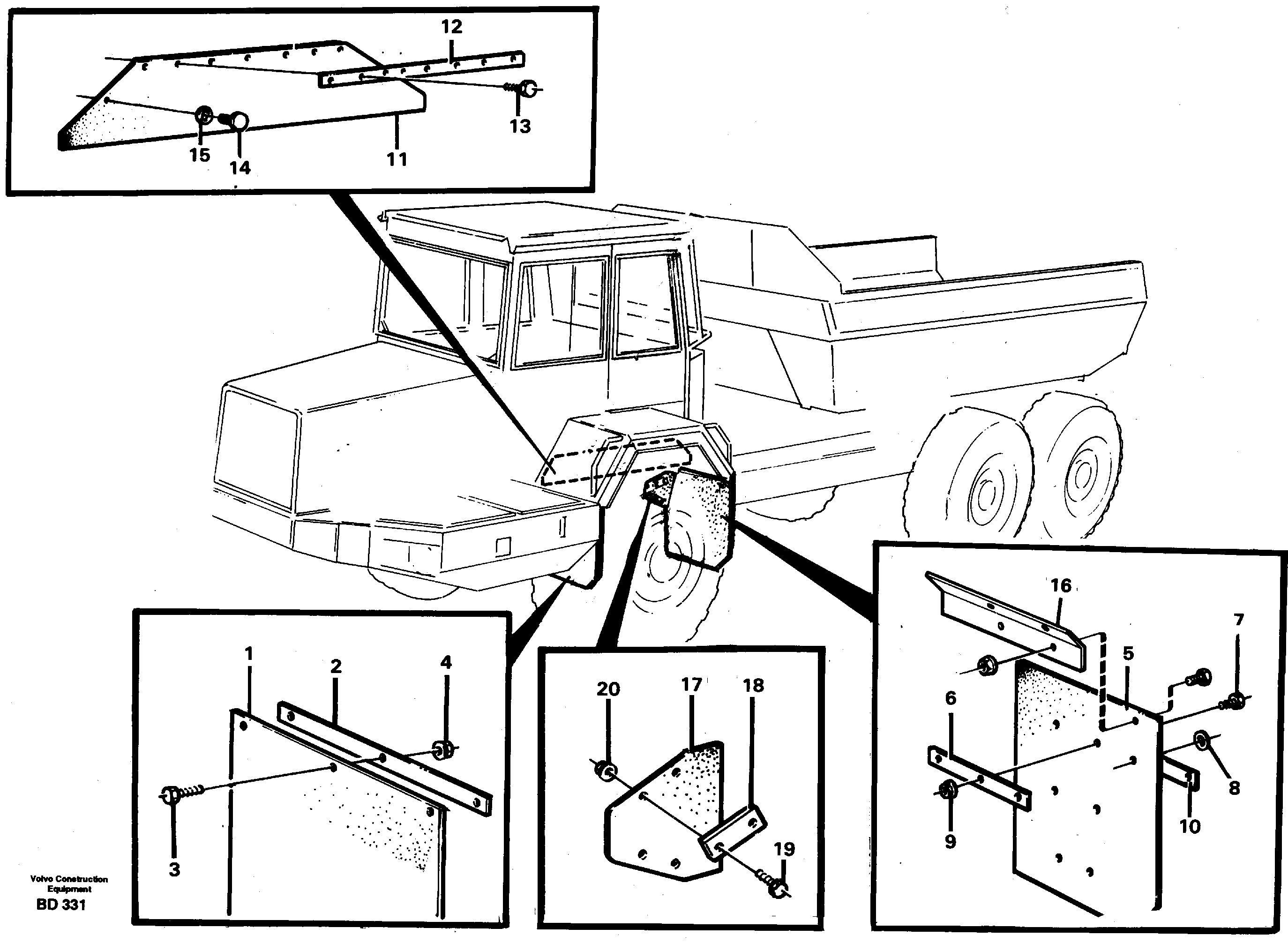 Схема запчастей Volvo A30 VOLVO BM VOLVO BM A30 - 89255 Mudflap, motor unit 