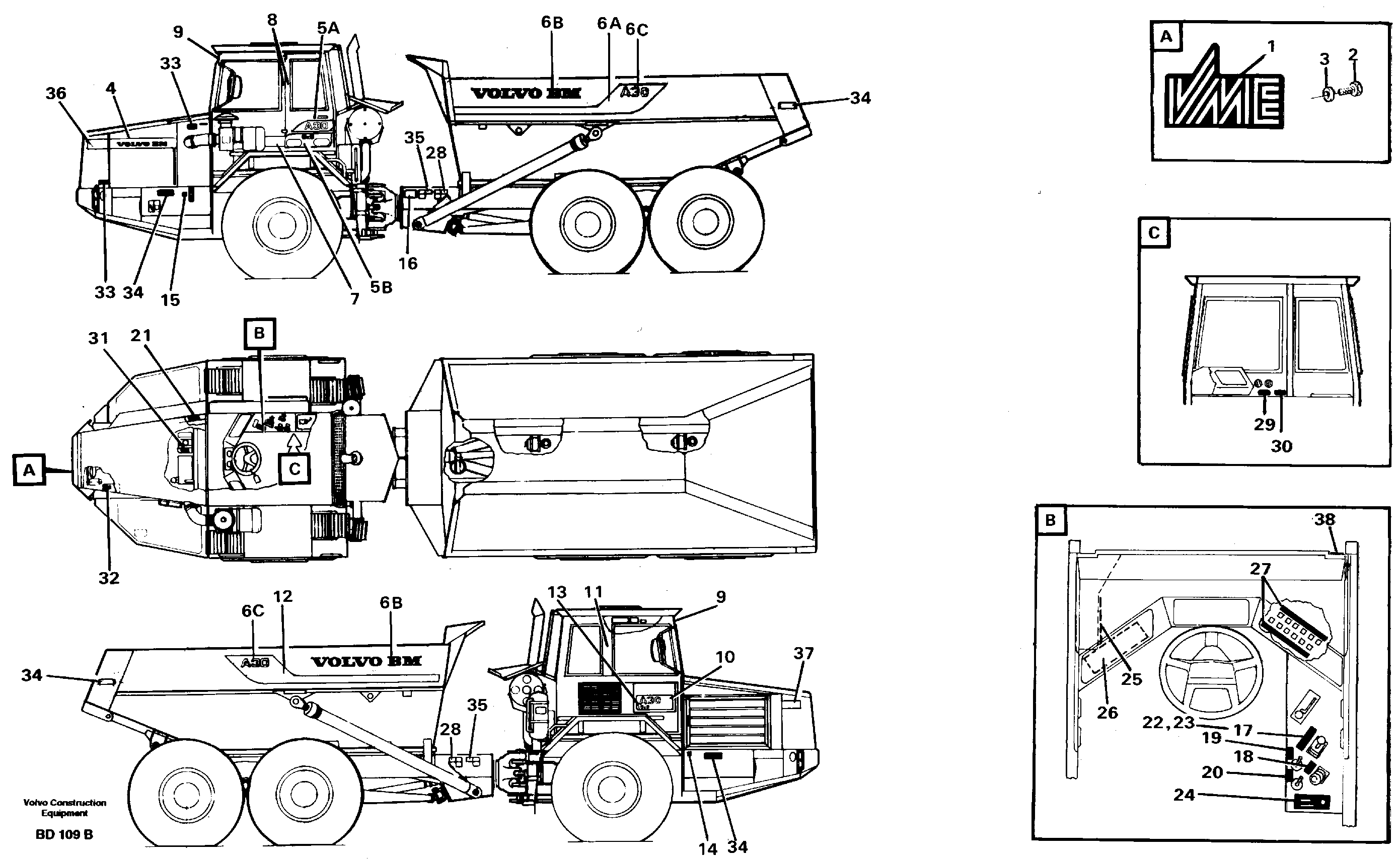 Схема запчастей Volvo A30 VOLVO BM VOLVO BM A30 - 65981 Transfer 