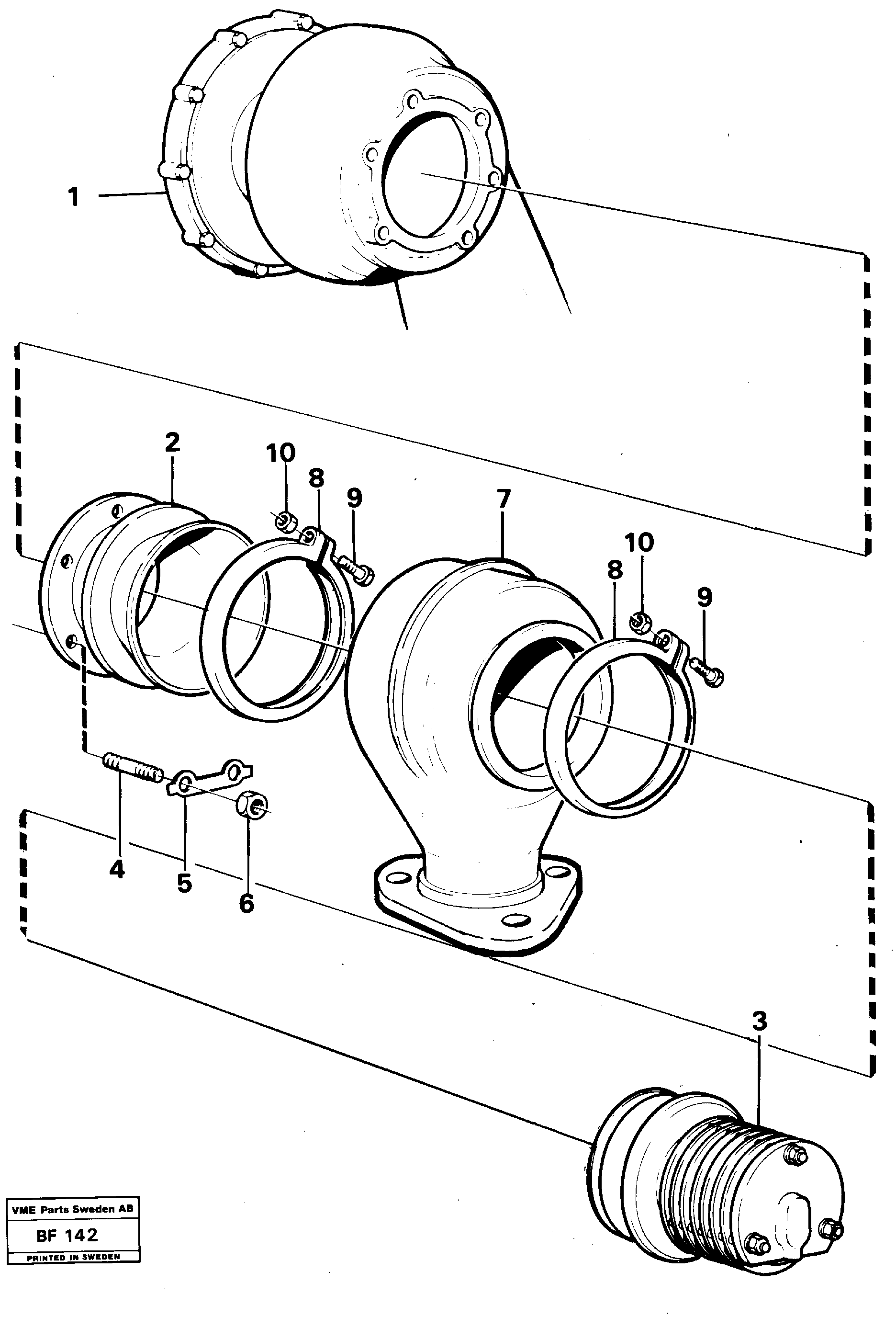 Схема запчастей Volvo A25B A25B - 24780 Exhaust pressure regulator with Fitting Parts 