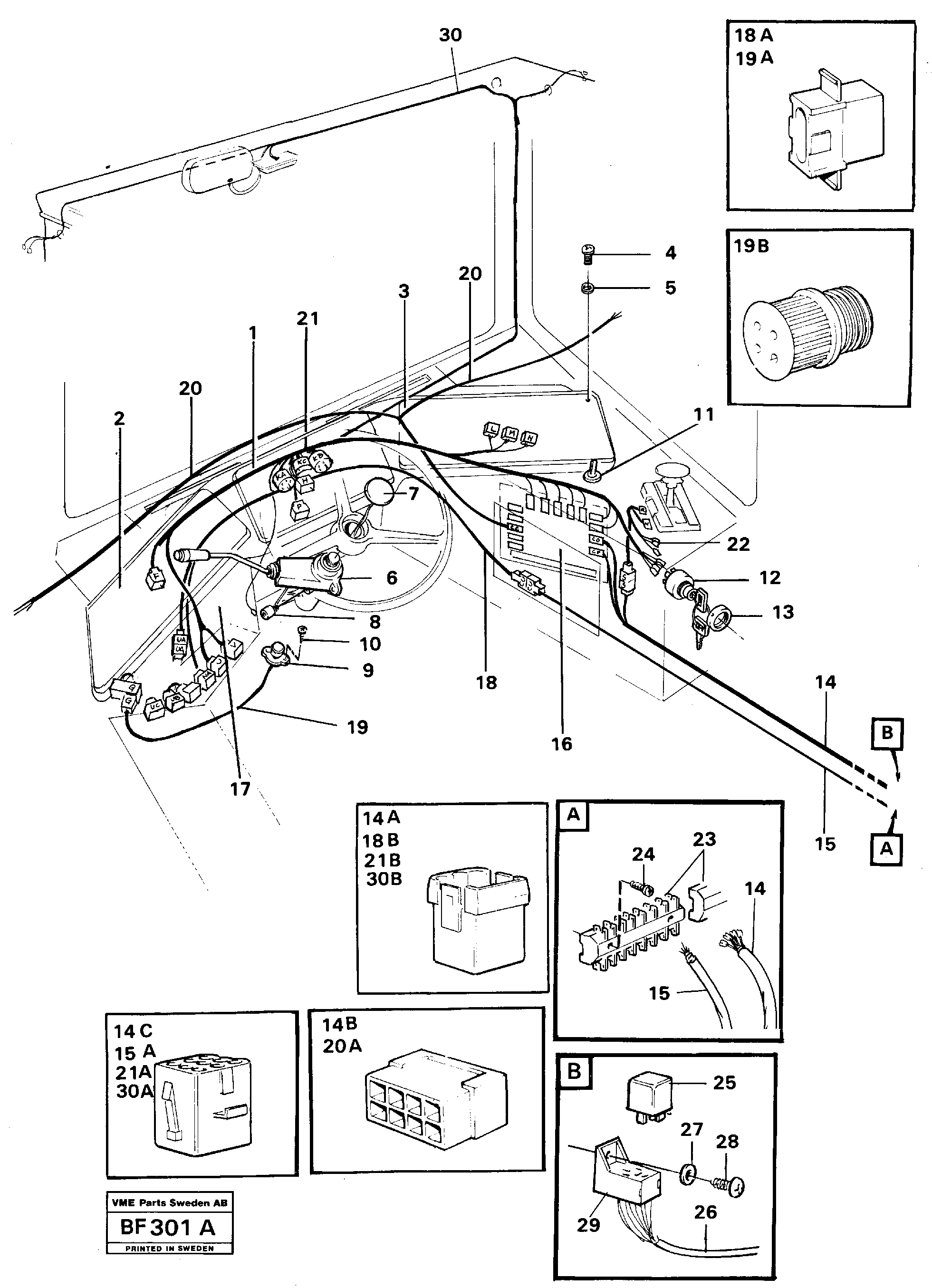 Схема запчастей Volvo A25B A25B - 24460 Electrcal system Cab 