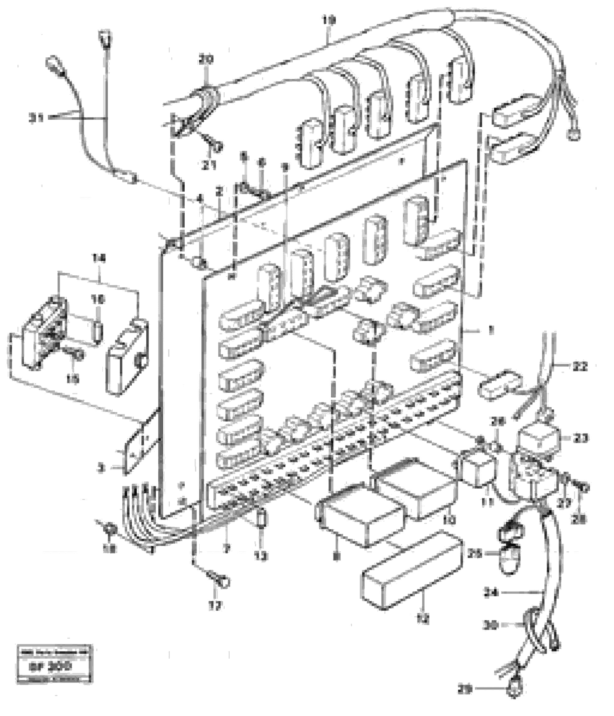 Схема запчастей Volvo A25B A25B - 24461 Distribution box, right 