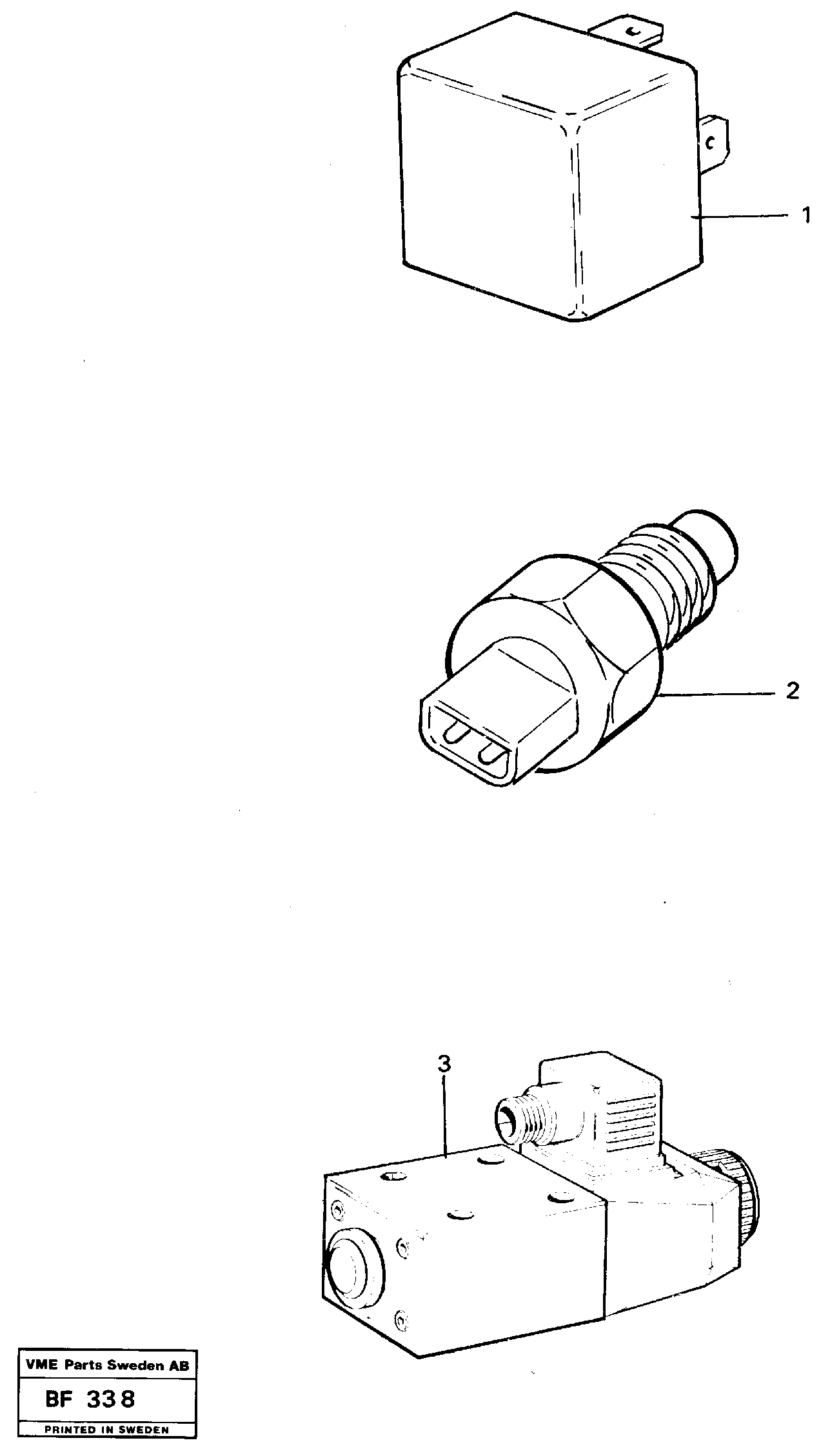 Схема запчастей Volvo A25B A25B - 39378 Relays, sensors and solenoid valves Reference list 