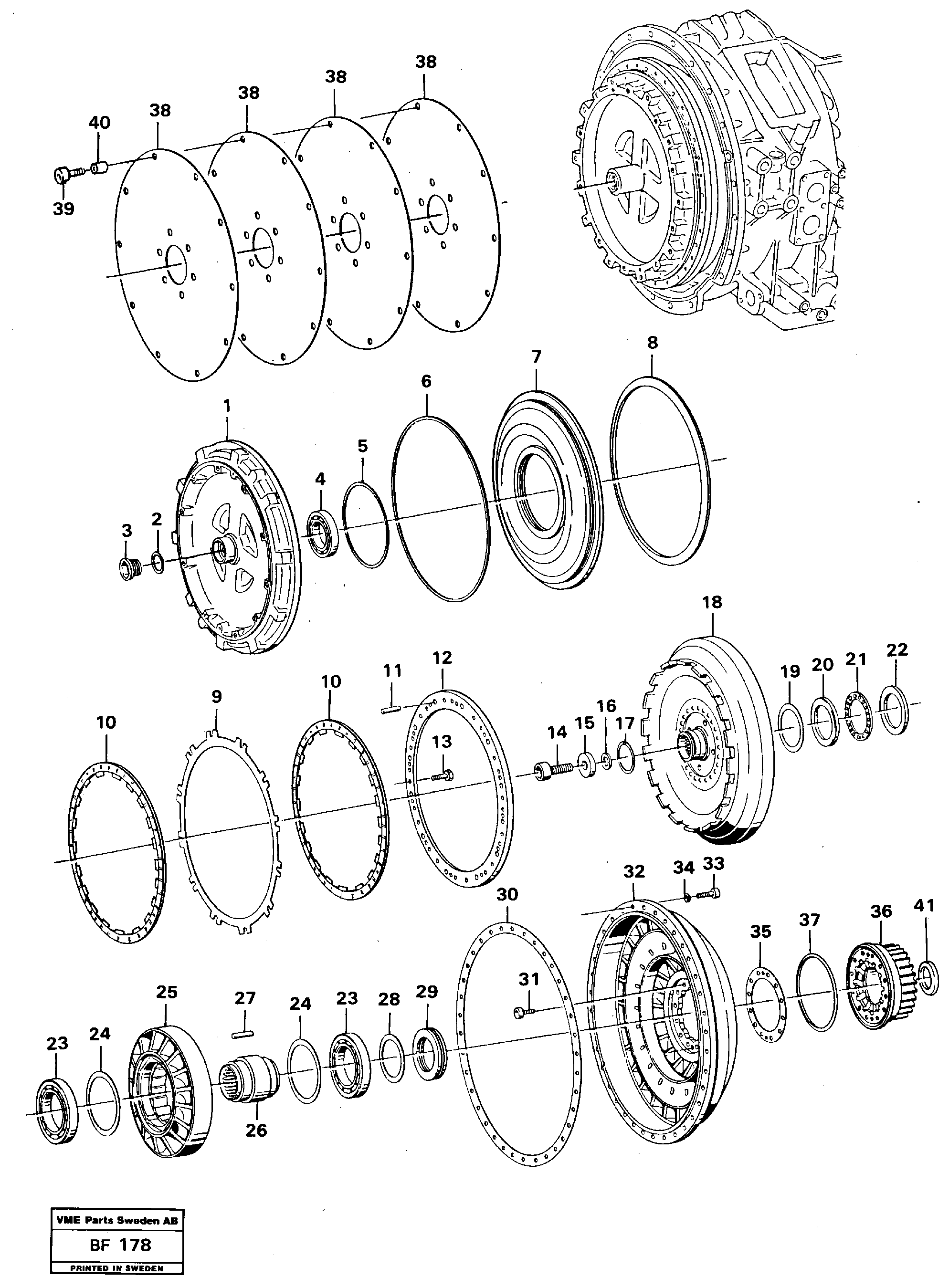 Схема запчастей Volvo A25B A25B - 16934 Torque converter 