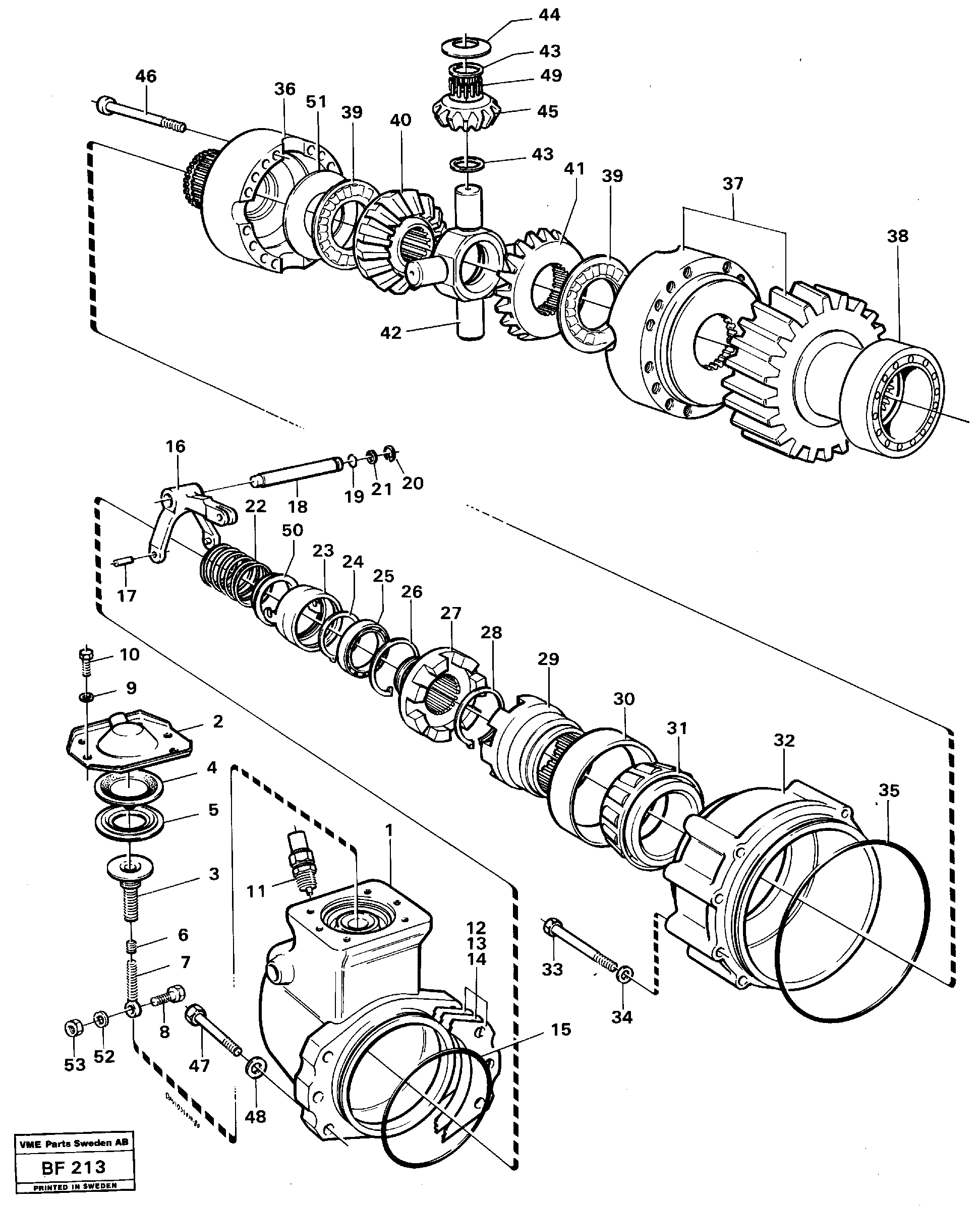 Схема запчастей Volvo A25B A25B - 101077 Differential 