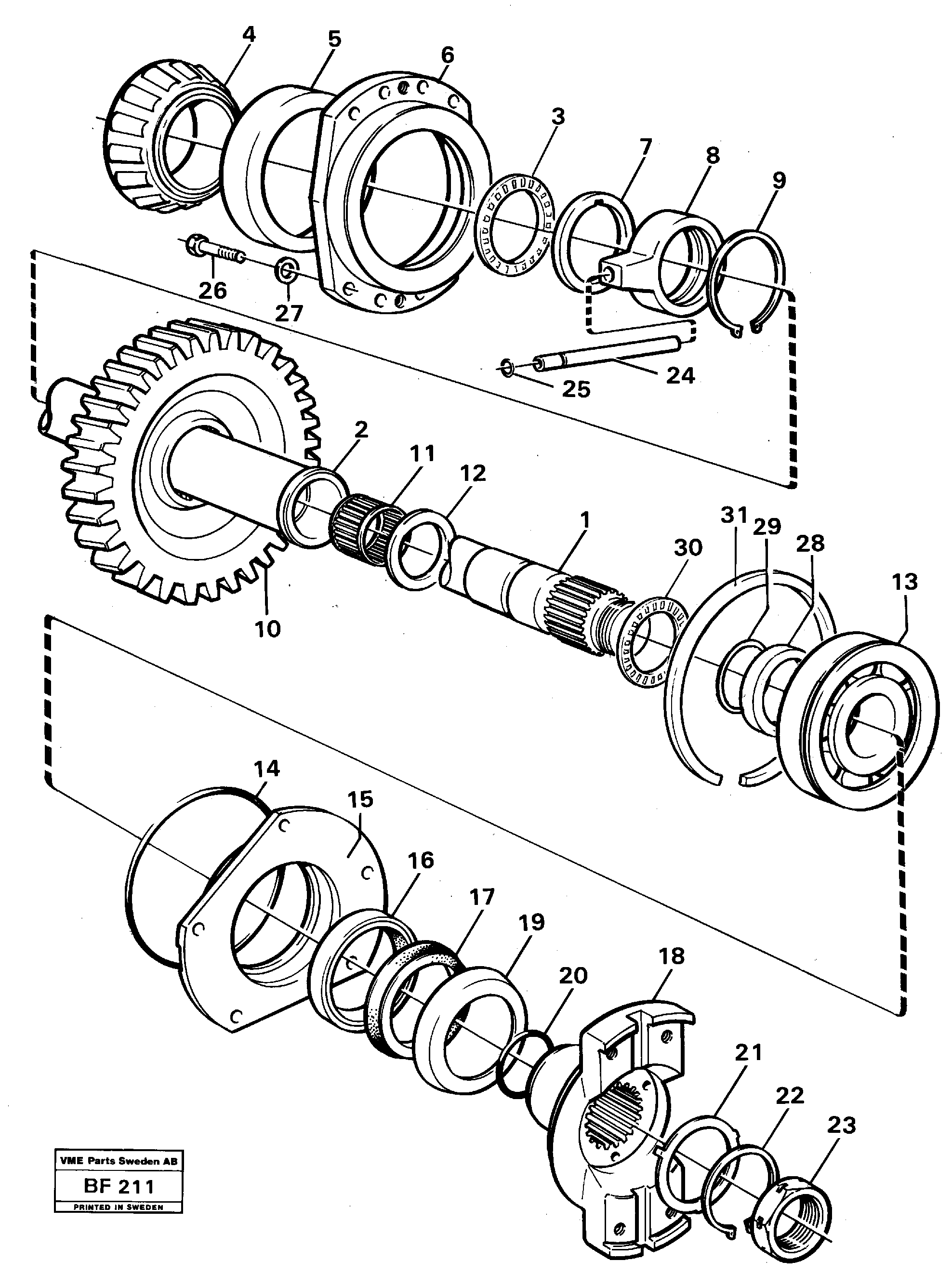 Схема запчастей Volvo A25B A25B - 4348 Drive shaft drop box Fl 652b 