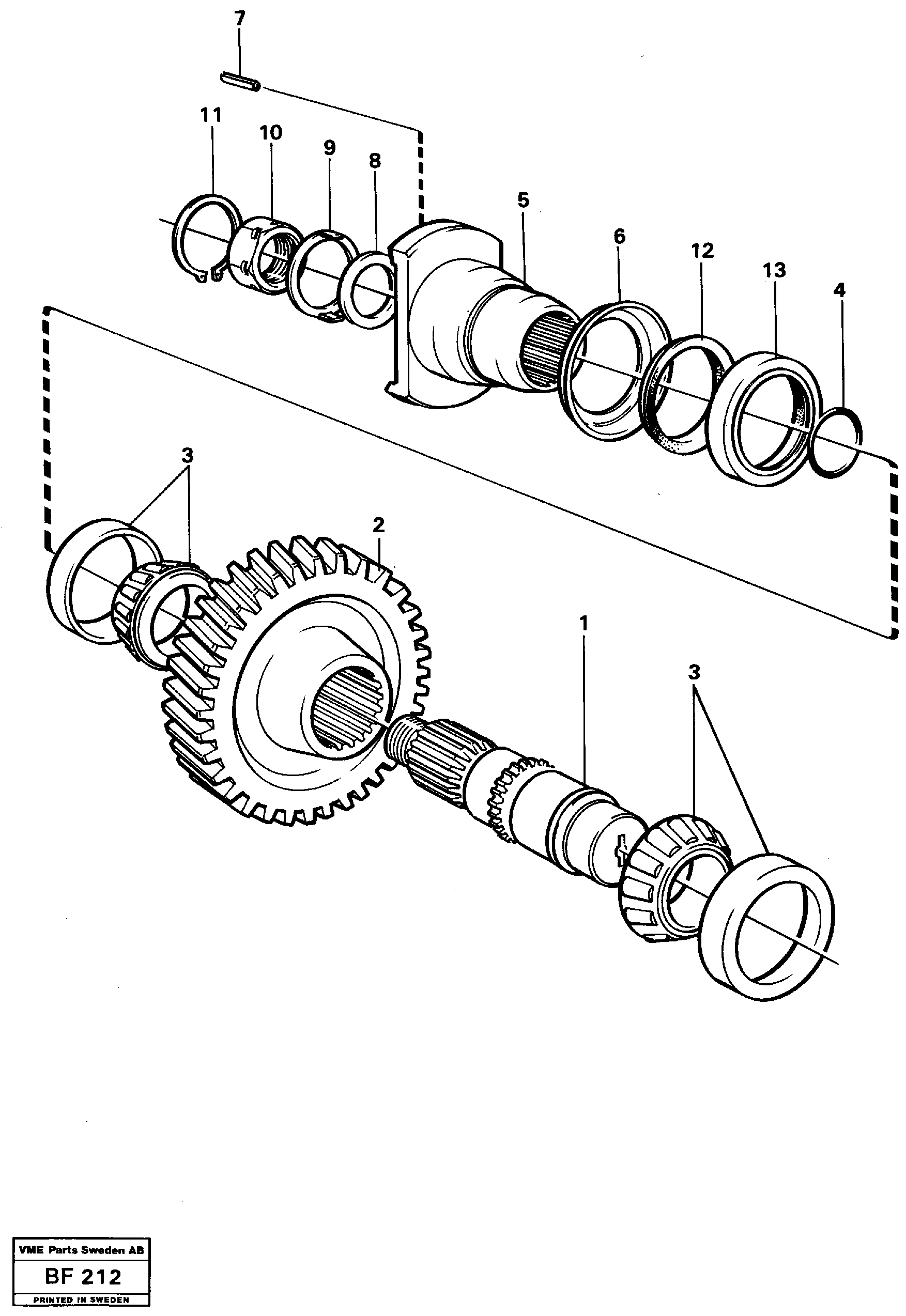 Схема запчастей Volvo A25B A25B - 4349 Lower shaft 