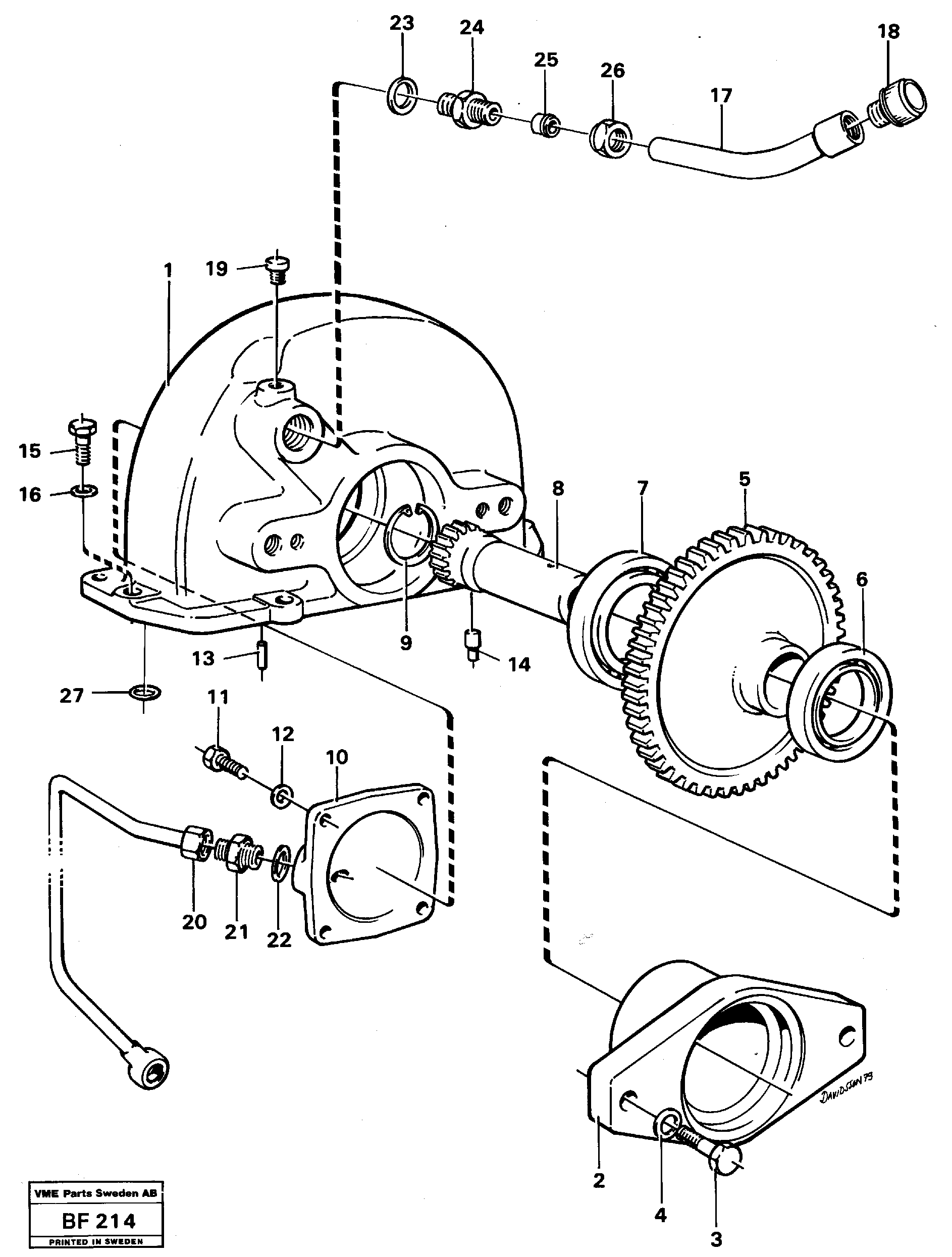 Схема запчастей Volvo A25B A25B - 48134 Pump drive 