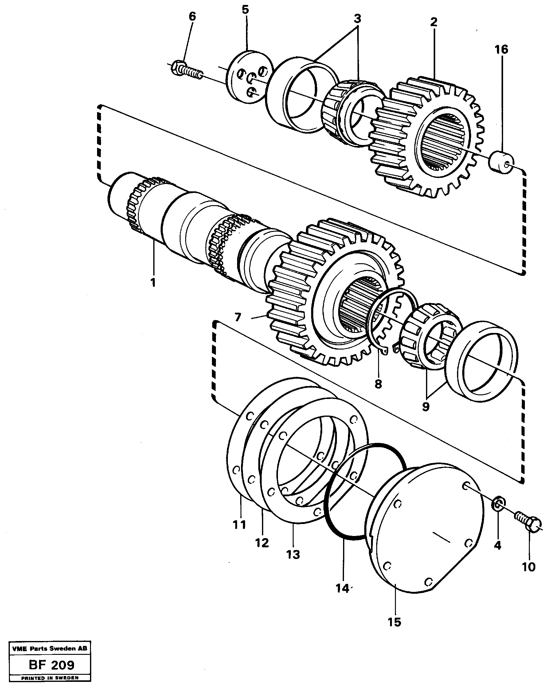 Схема запчастей Volvo A25B A25B - 65274 Intermediate shaft 