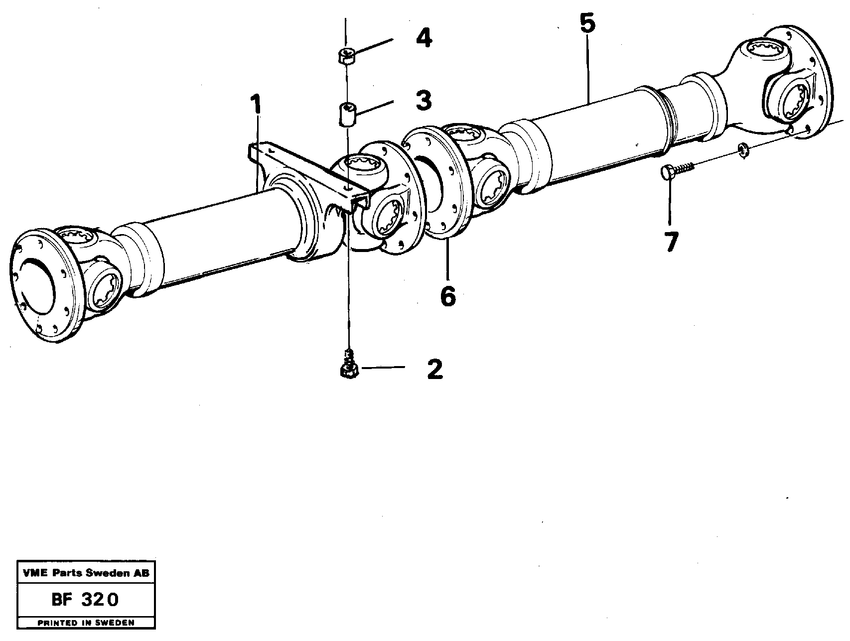 Схема запчастей Volvo A25B A25B - 21525 Propeller shaft 4 x 4 