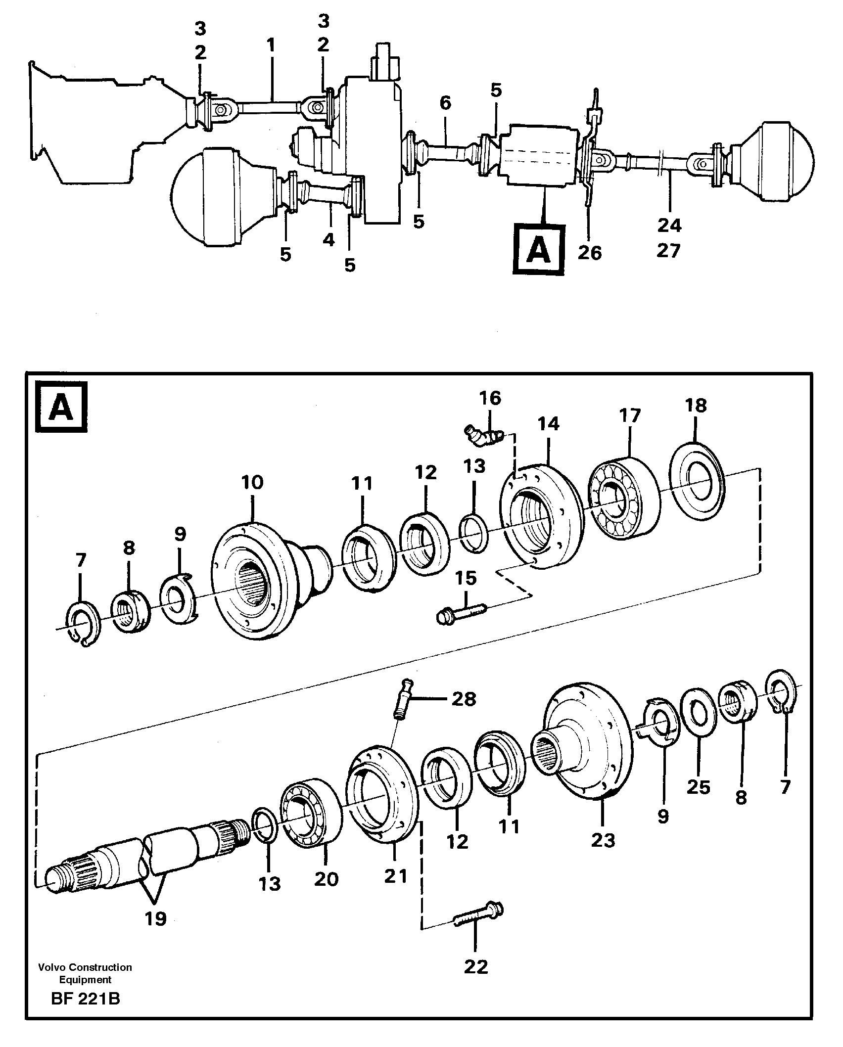 Схема запчастей Volvo A25B A25B - 4352 Power shafts 