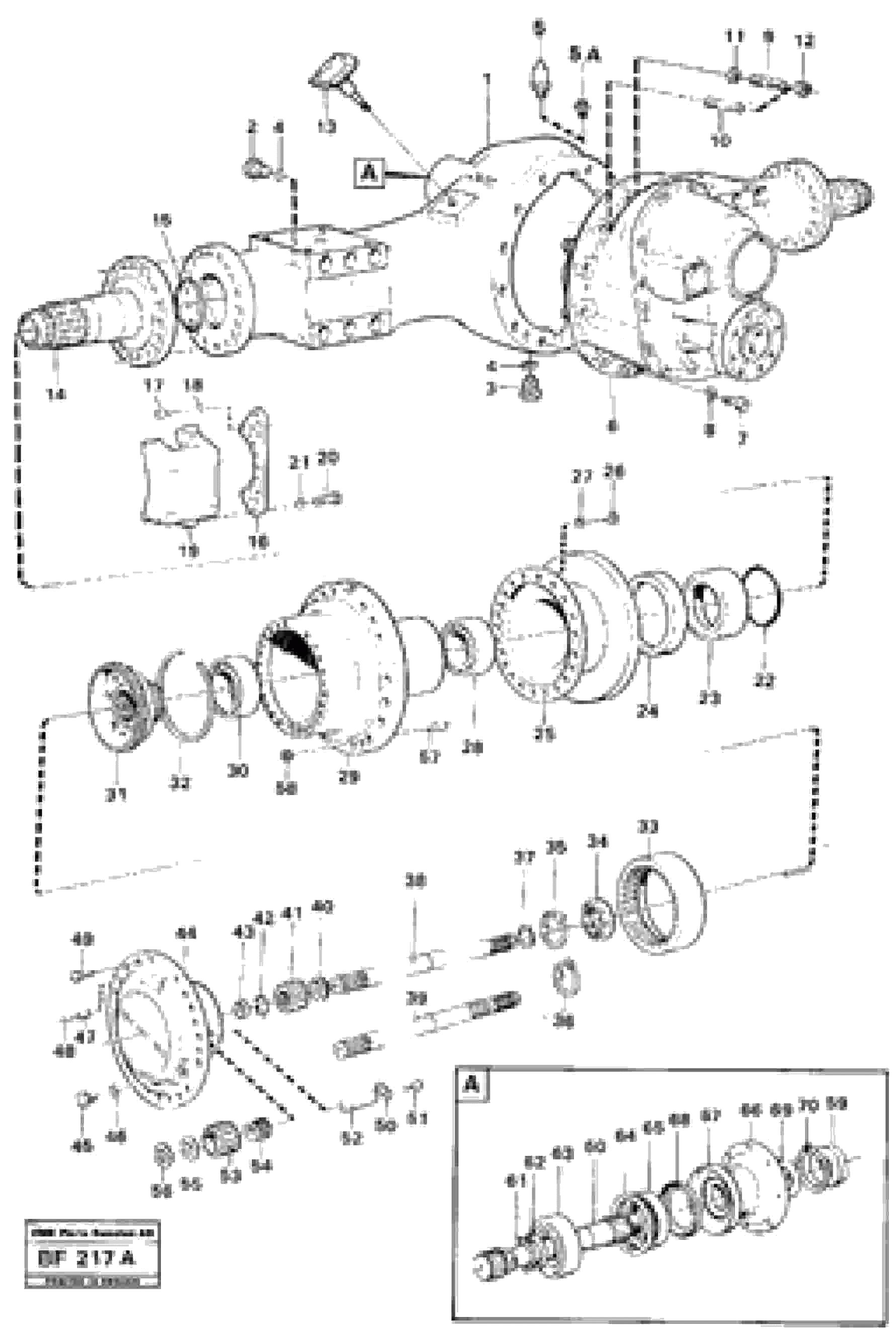 Схема запчастей Volvo A25B A25B - 100948 Planet shaft rear Ah 54c Prod Nr 23537 