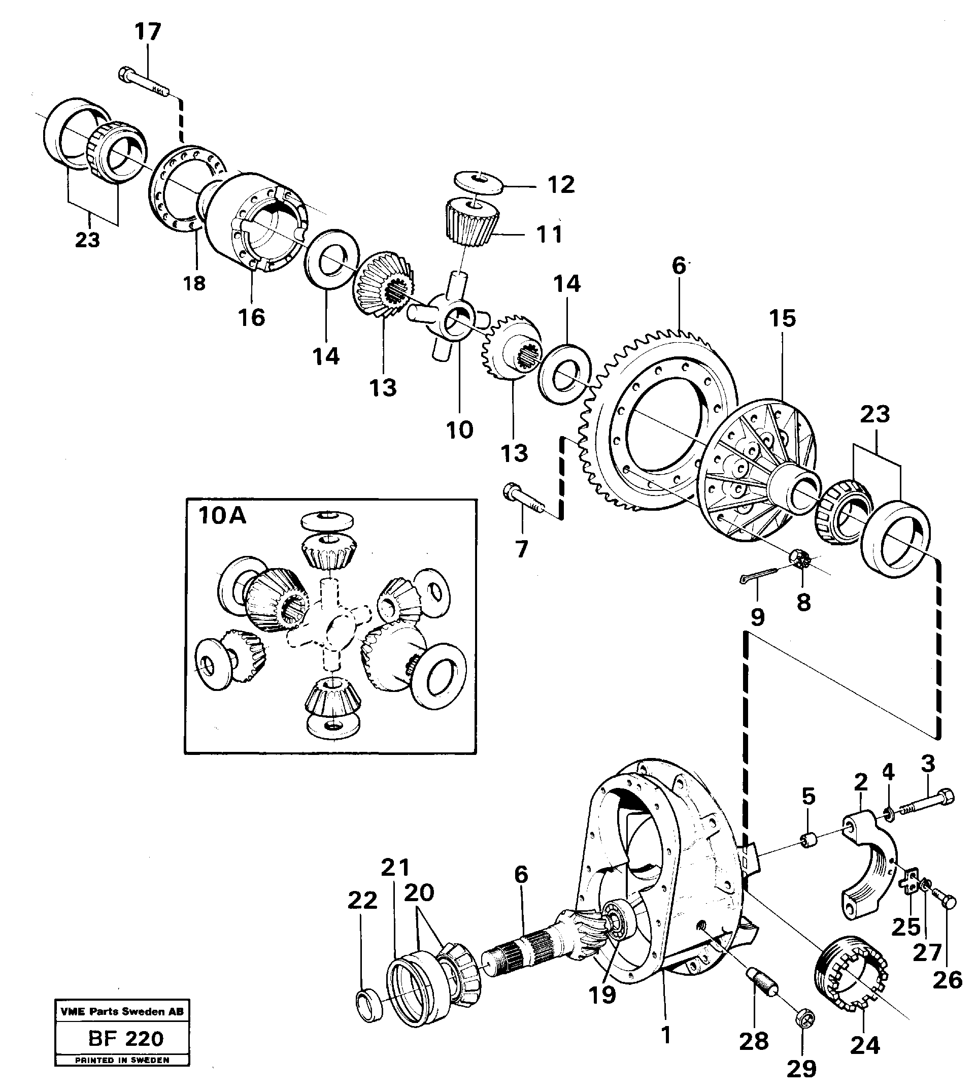 Схема запчастей Volvo A25B A25B - 106968 Главная передача 