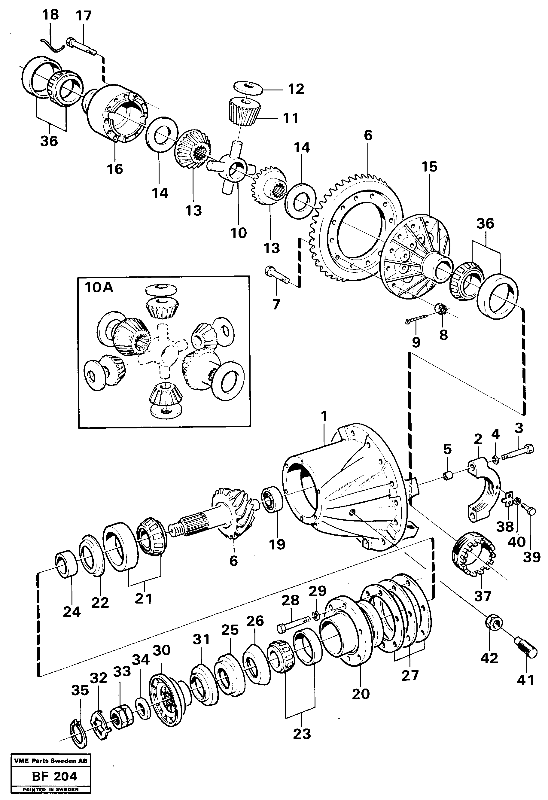 Схема запчастей Volvo A25B A25B - 19564 Главная передача 