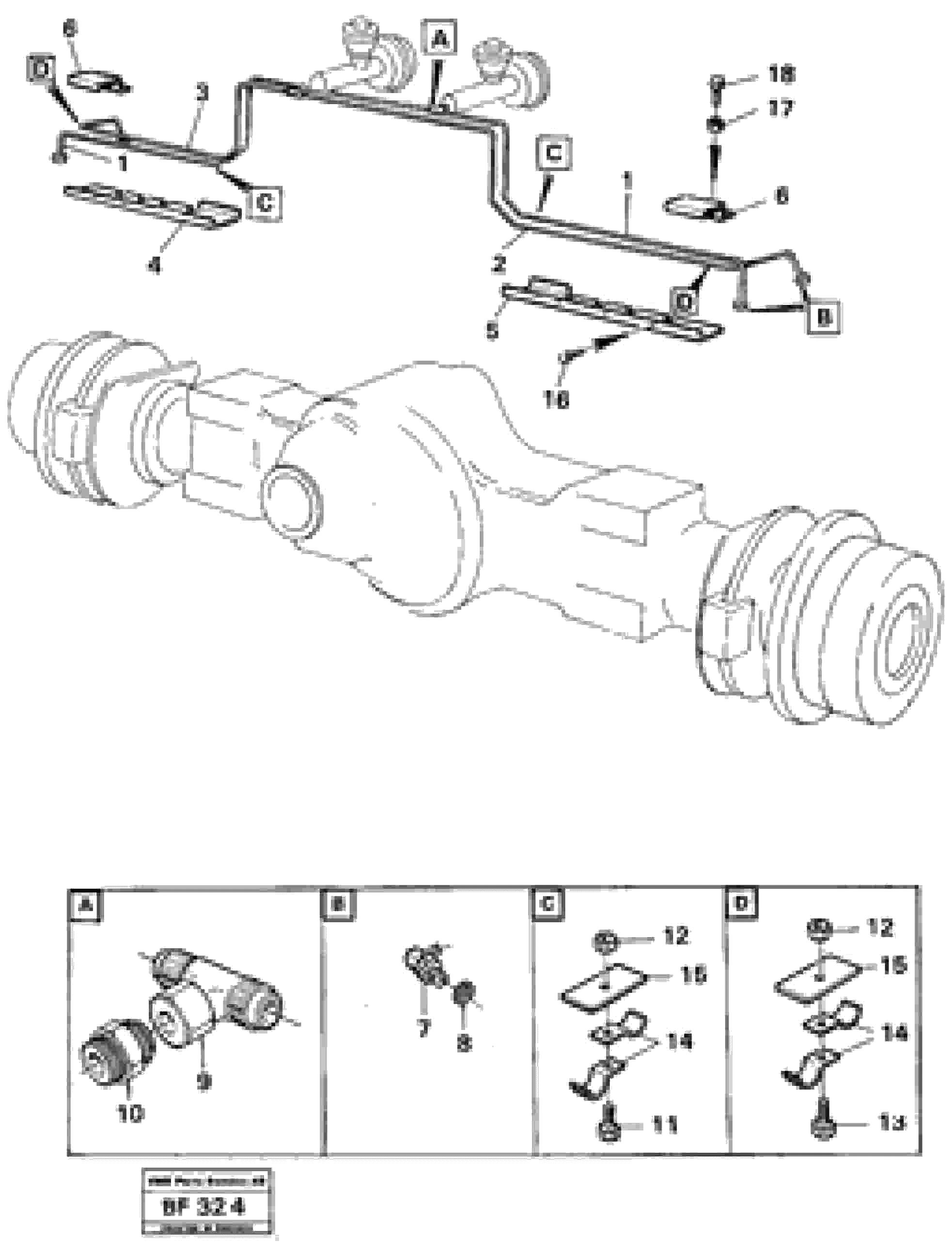 Схема запчастей Volvo A25B A25B - 87106 Hydraulic brake system trailer 4 X 4 