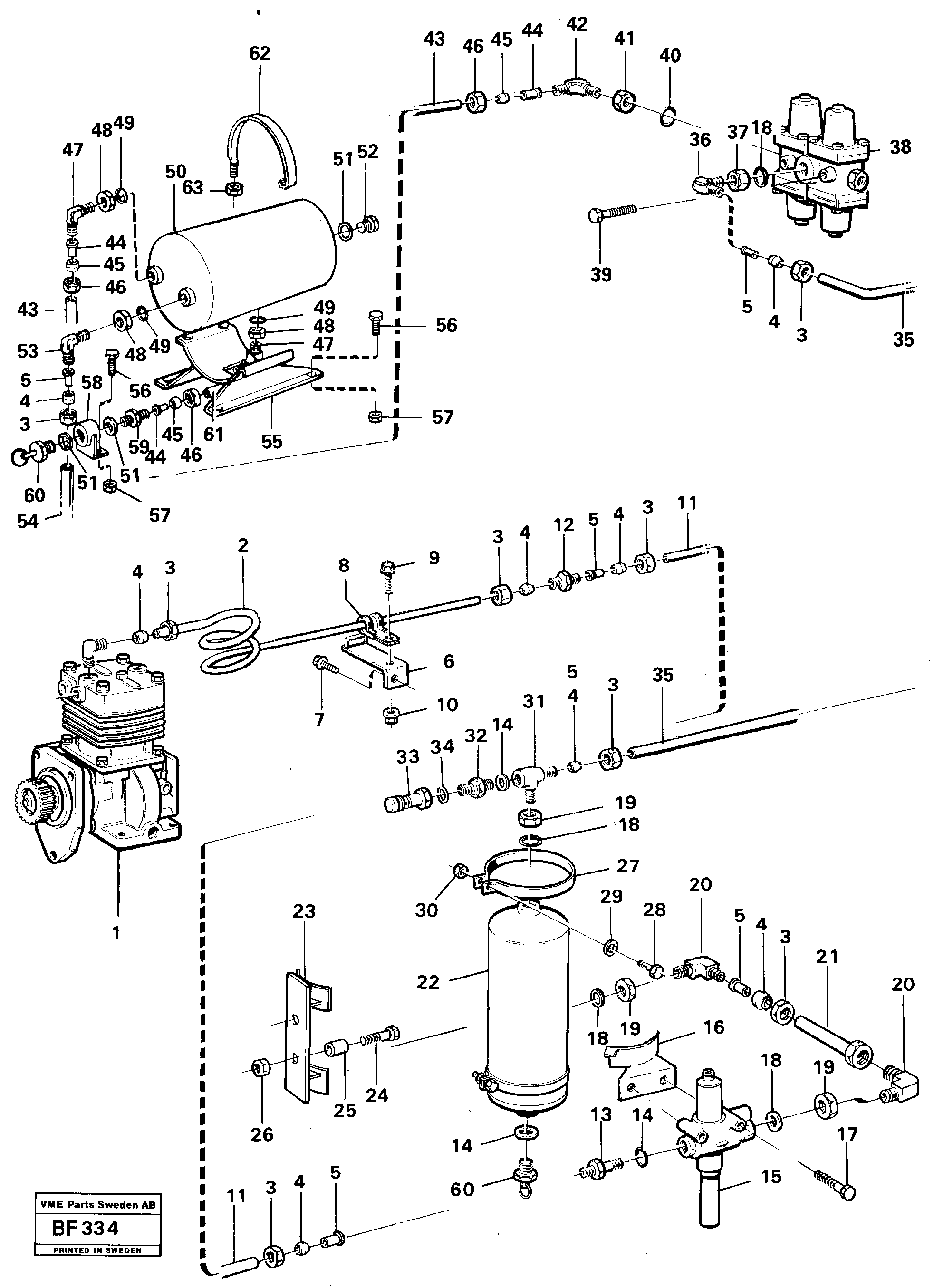 Схема запчастей Volvo A25B A25B - 104653 Feed lines 