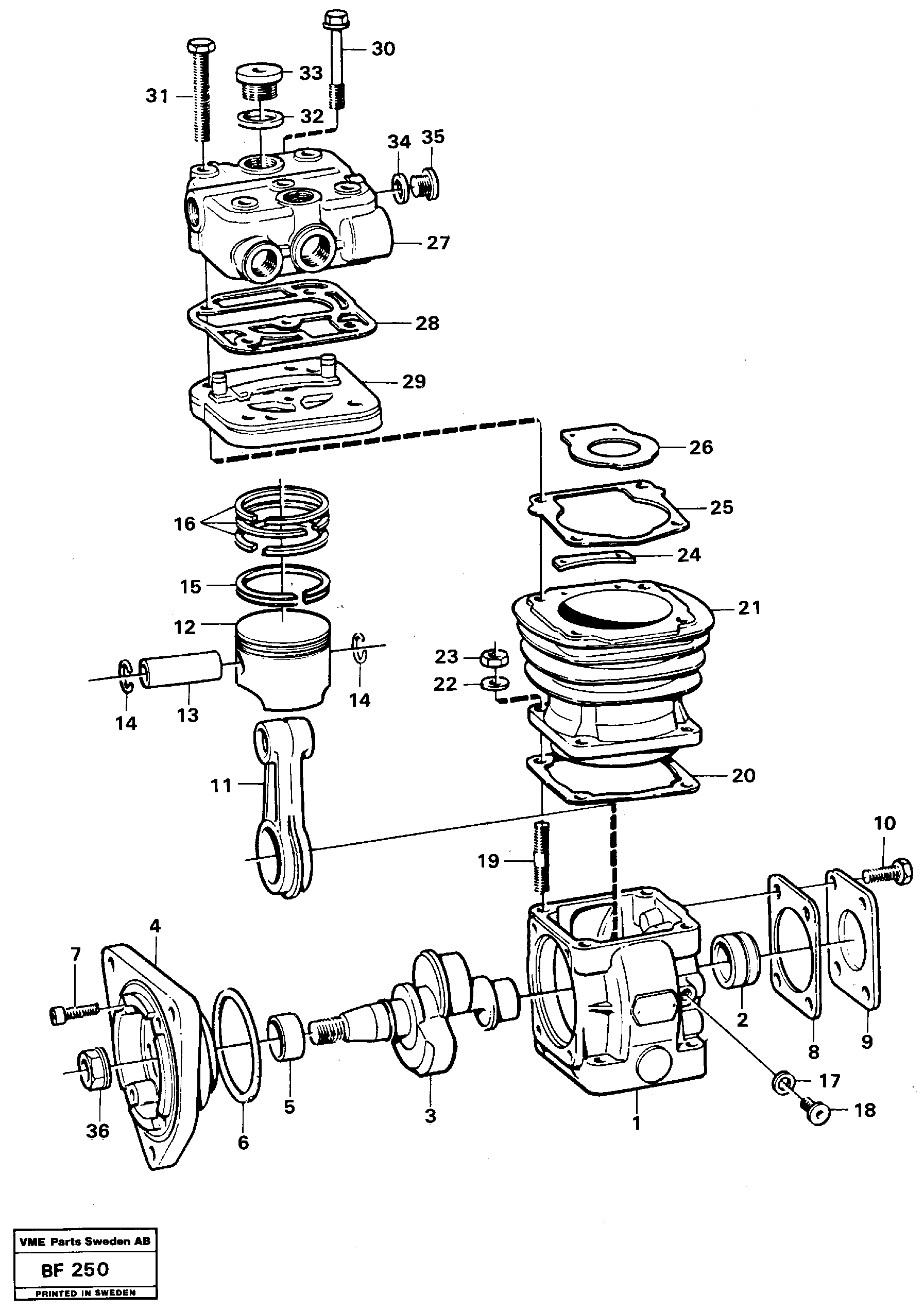 Схема запчастей Volvo A25B A25B - 21531 Air compressor 