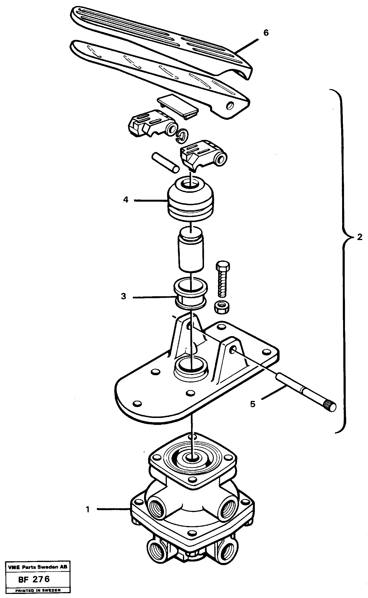 Схема запчастей Volvo A25B A25B - 8438 Footbrake valve 