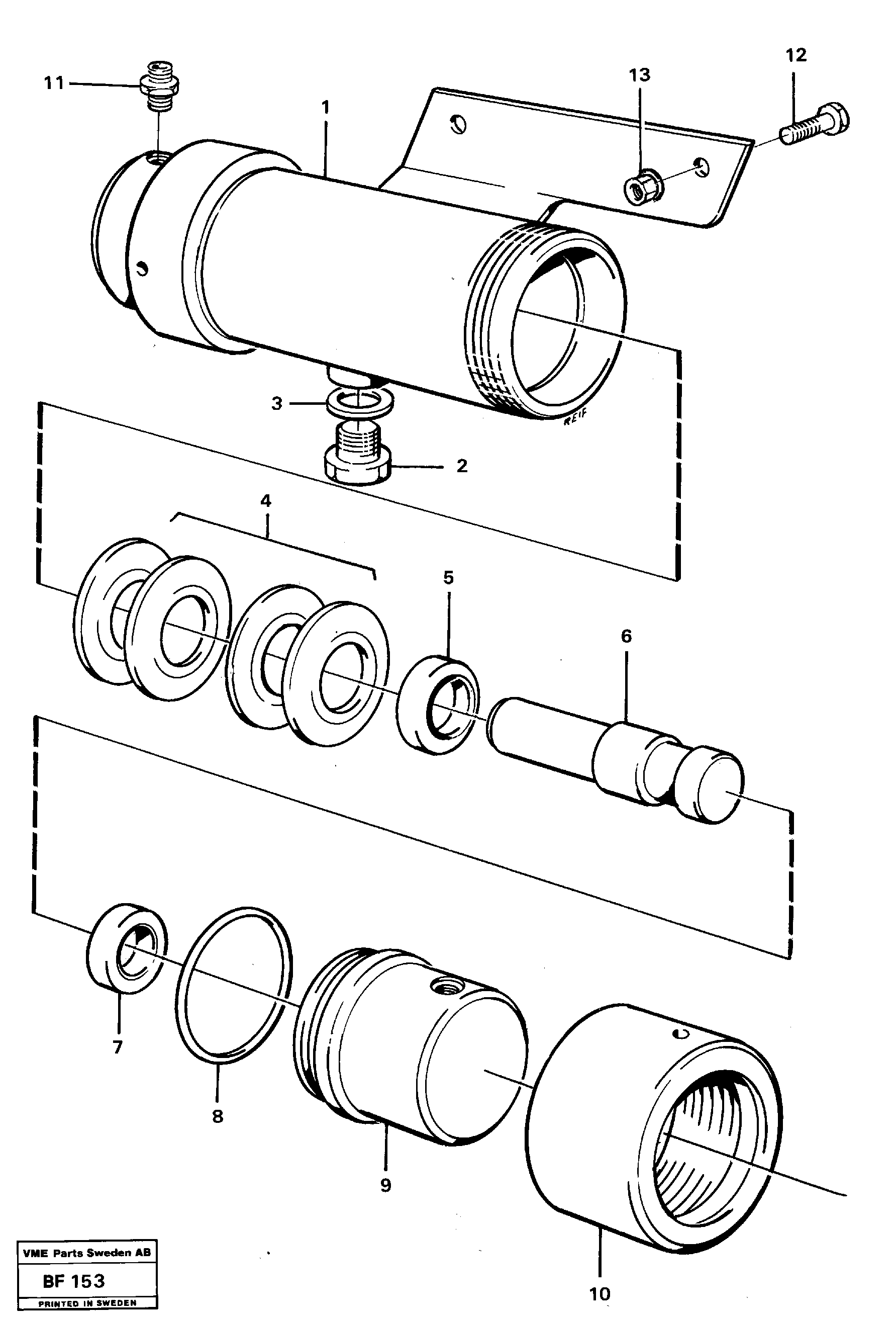 Схема запчастей Volvo A25B A25B - 86971 Damping cylinder with fitting parts 