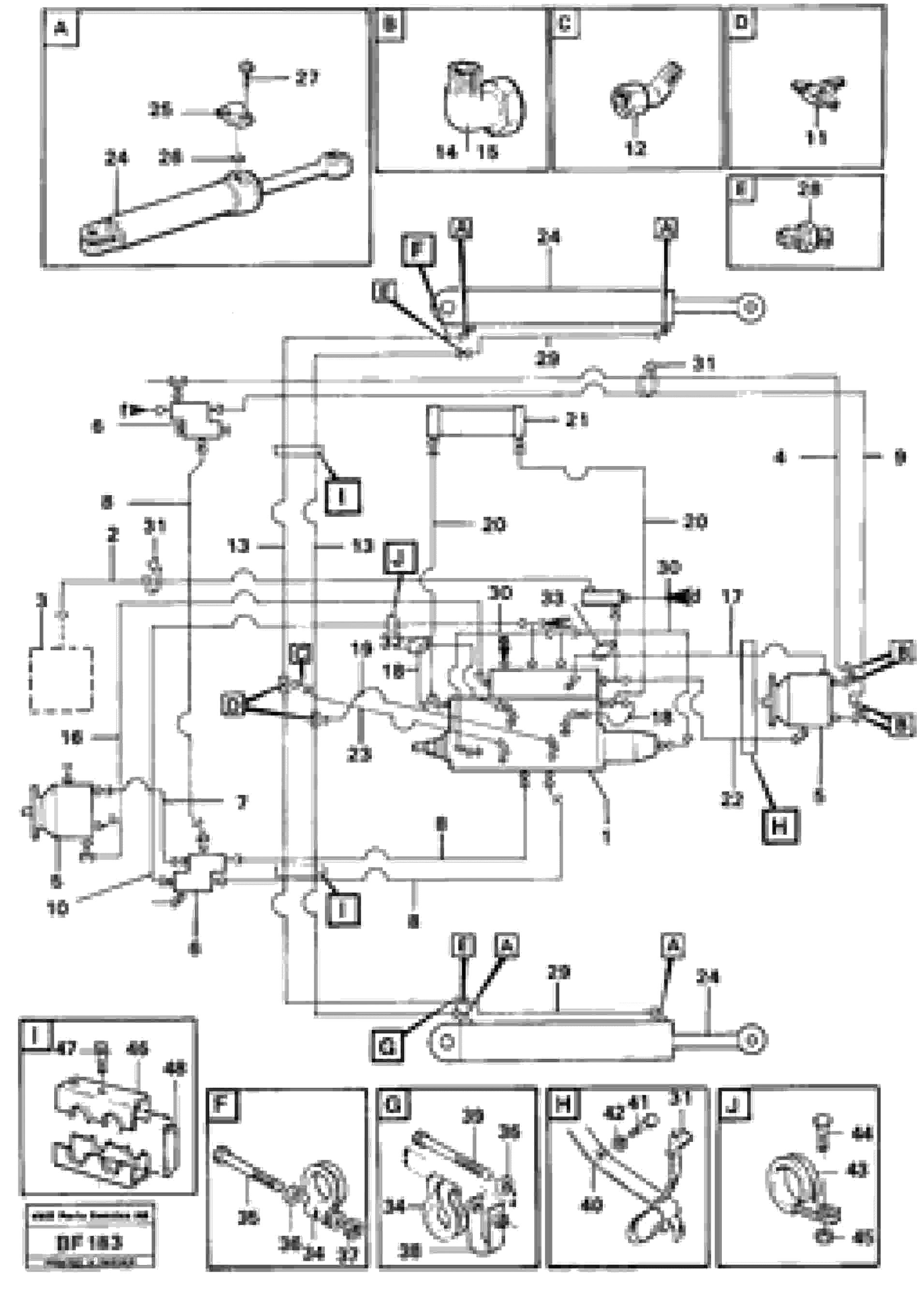 Схема запчастей Volvo A25B A25B - 89874 Steering system, pipes and hoses 