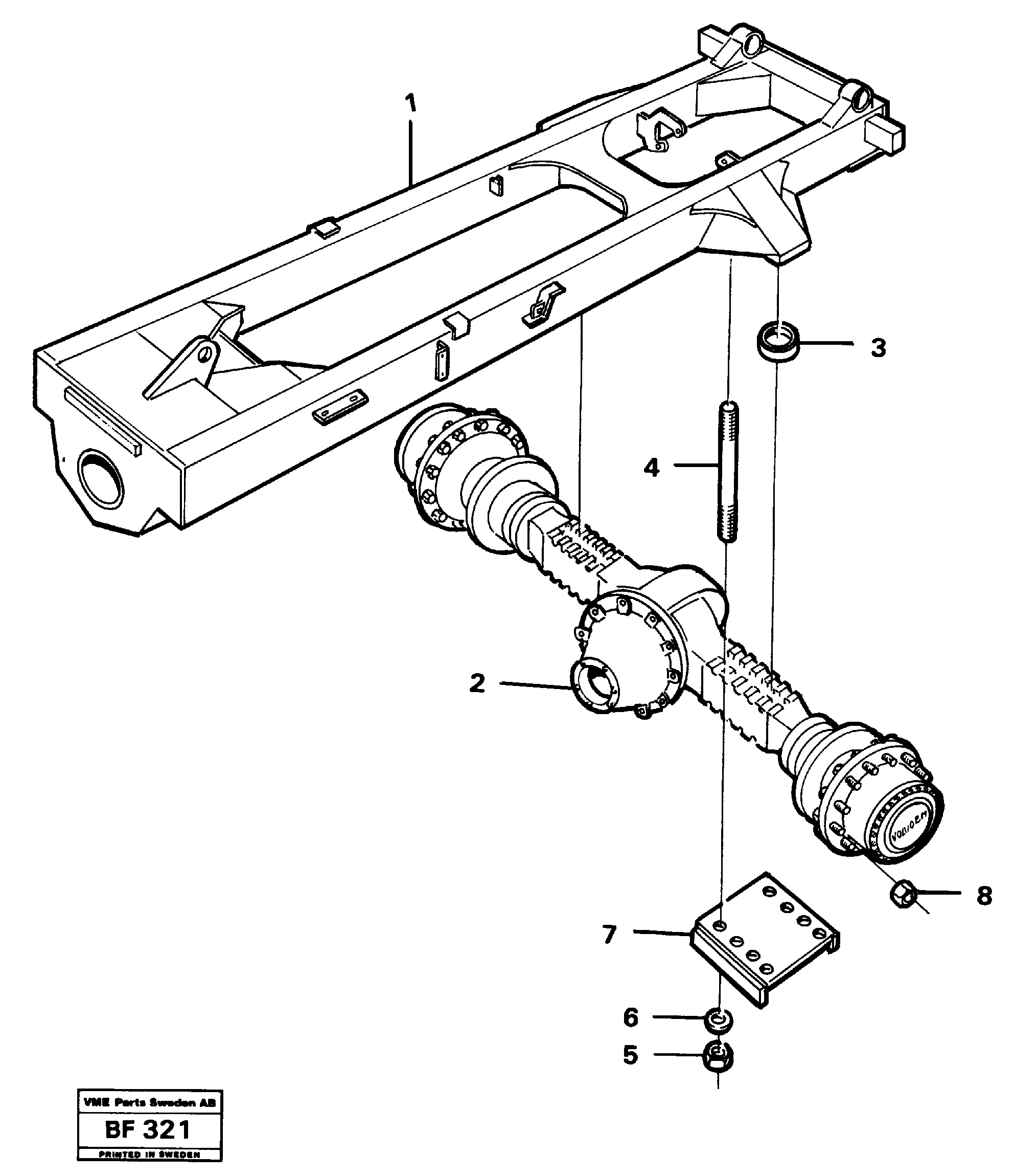 Схема запчастей Volvo A25B A25B - 26762 Rear axle suspension 4x4 