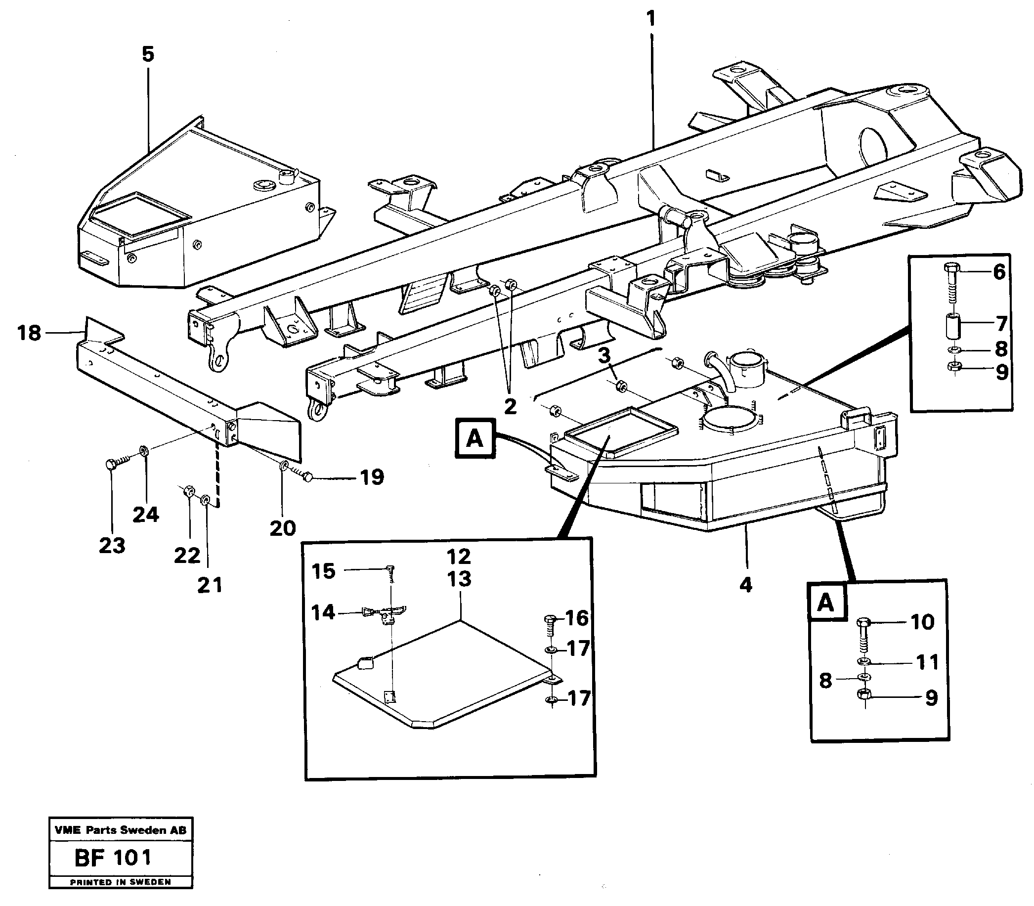 Схема запчастей Volvo A25B A25B - 20663 Front frame Assembly 