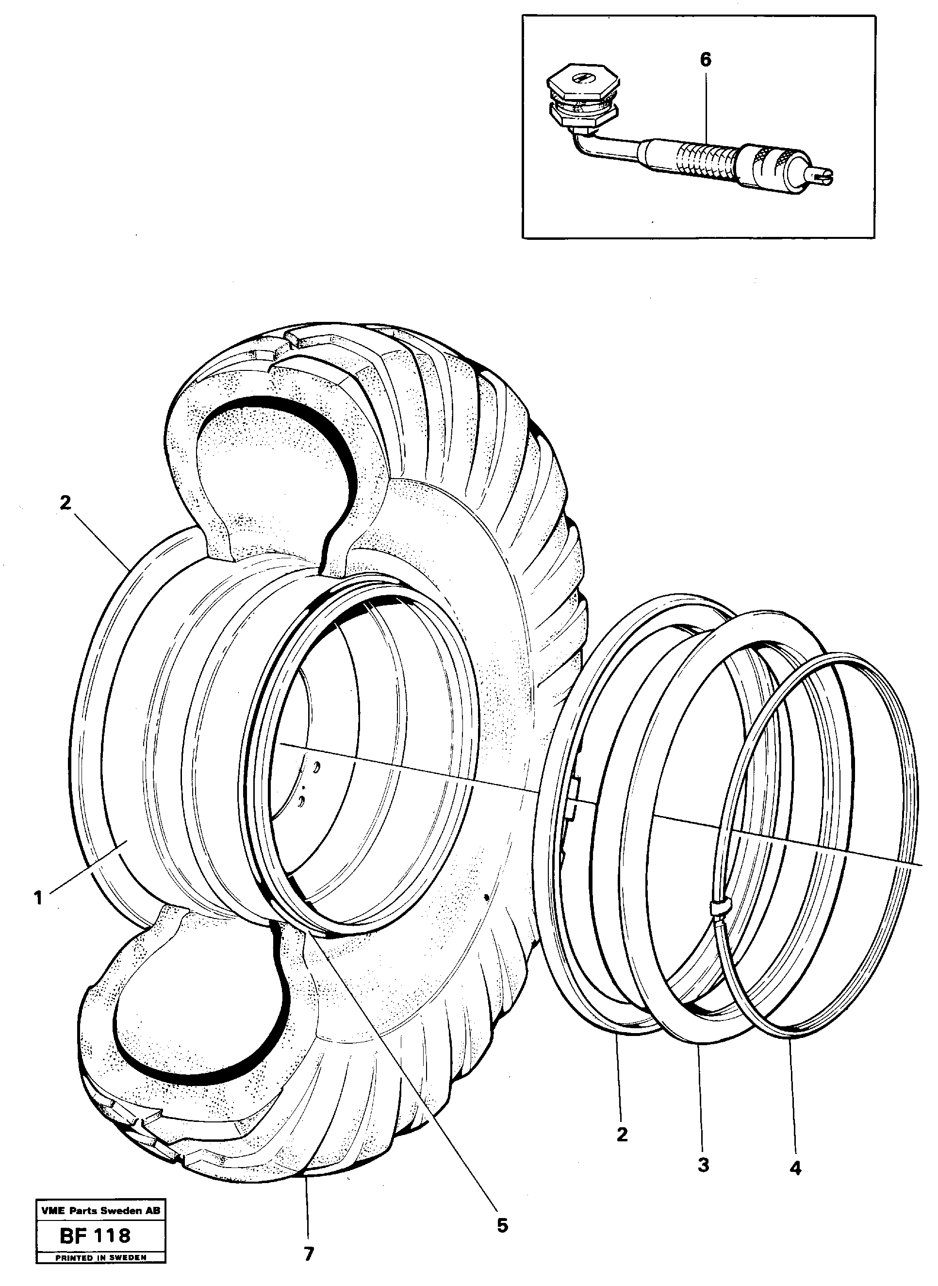 Схема запчастей Volvo A25B A25B - 21832 Wheel equipment 