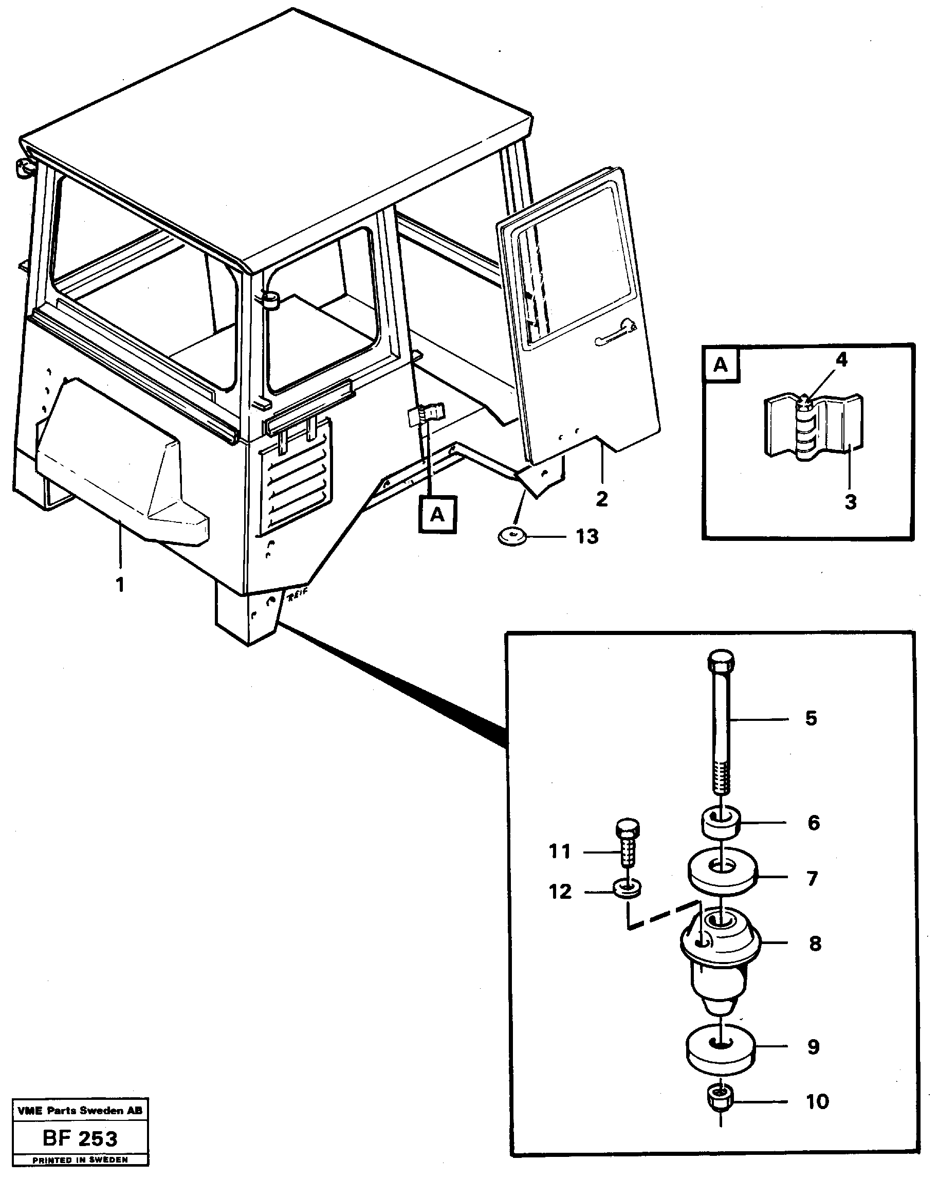 Схема запчастей Volvo A25B A25B - 21834 Drivers cab 