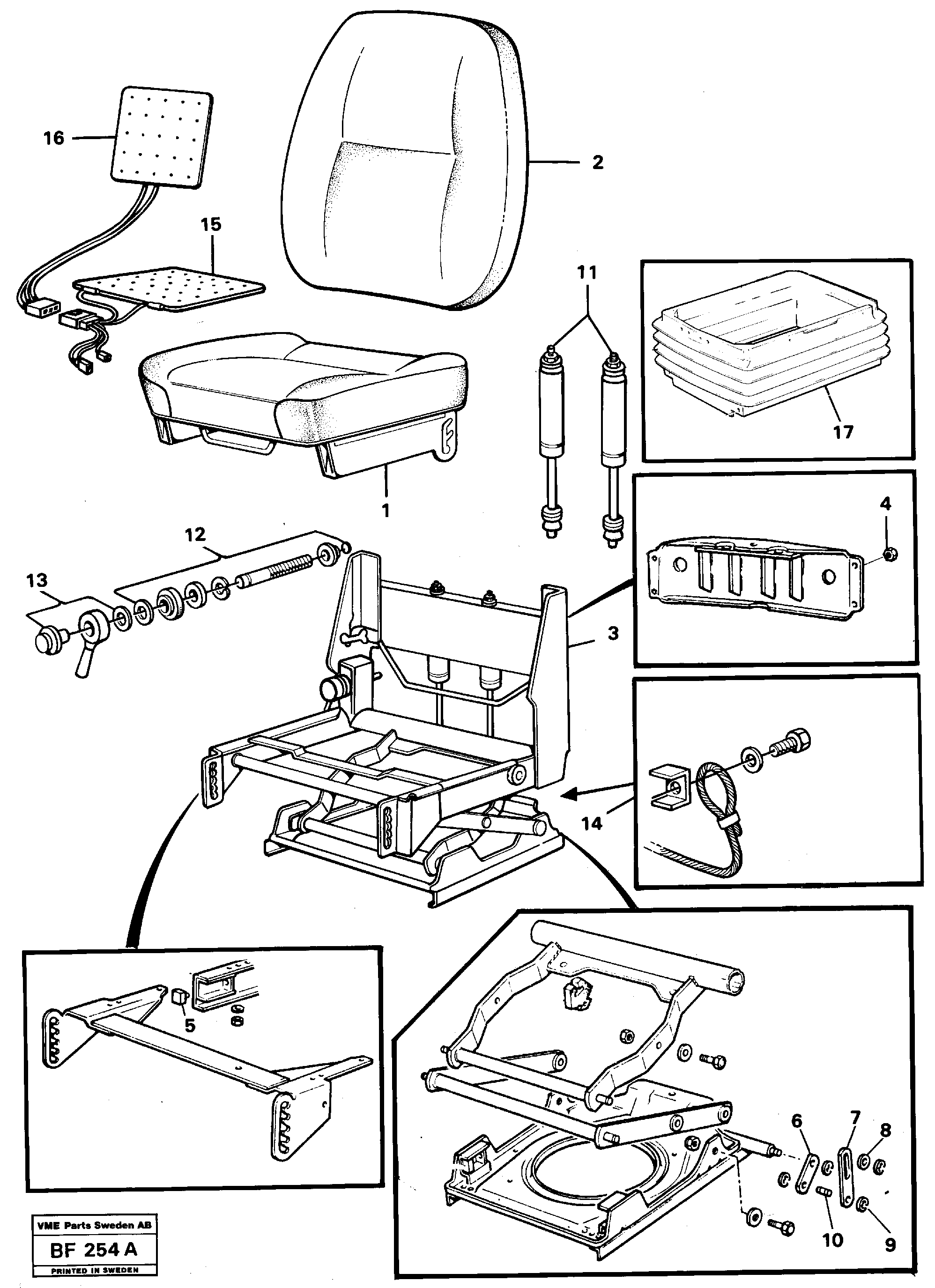 Схема запчастей Volvo A25B A25B - 21843 Operators seat 