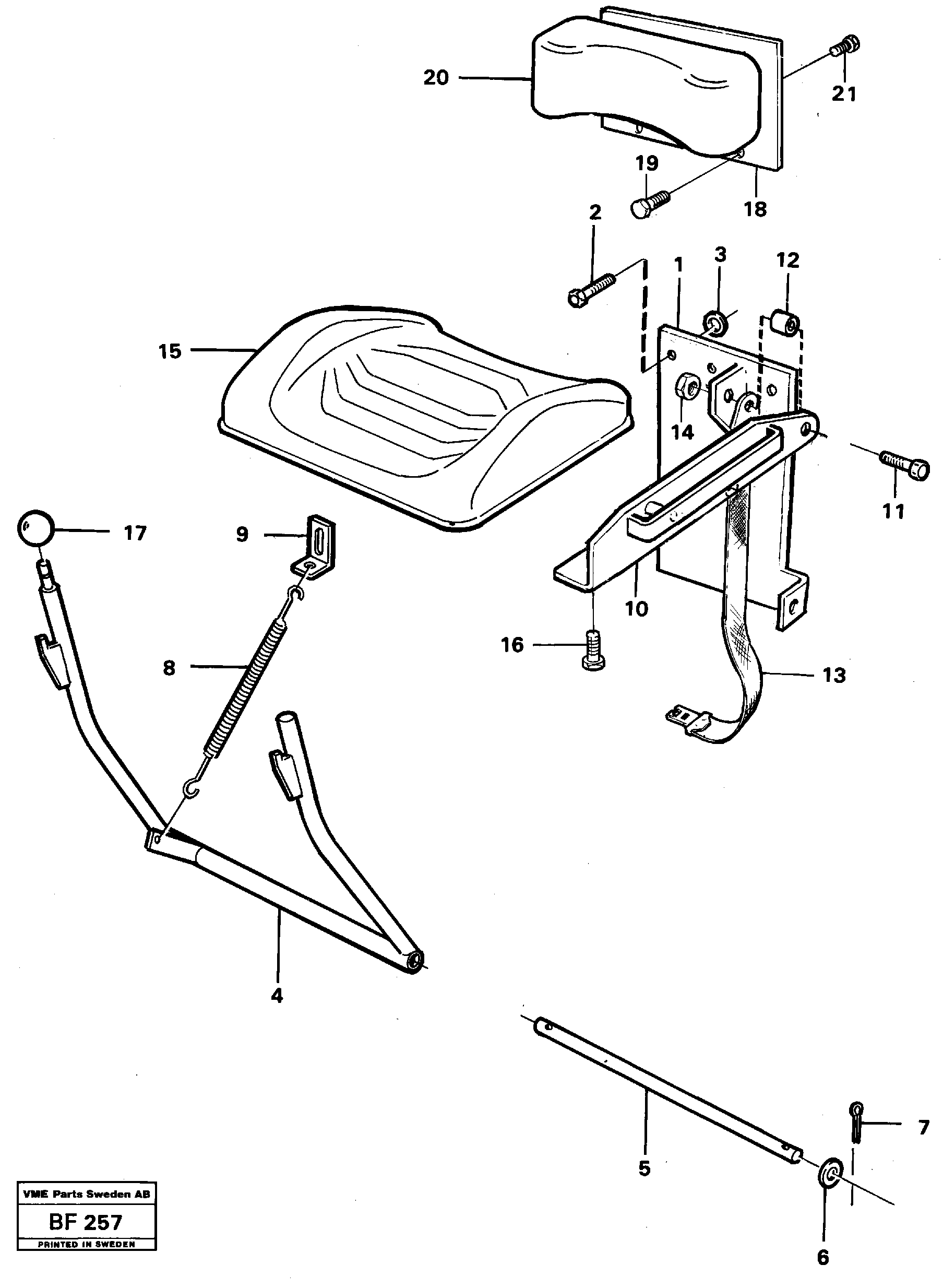 Схема запчастей Volvo A25B A25B - 44828 Folding seat Std Usa 