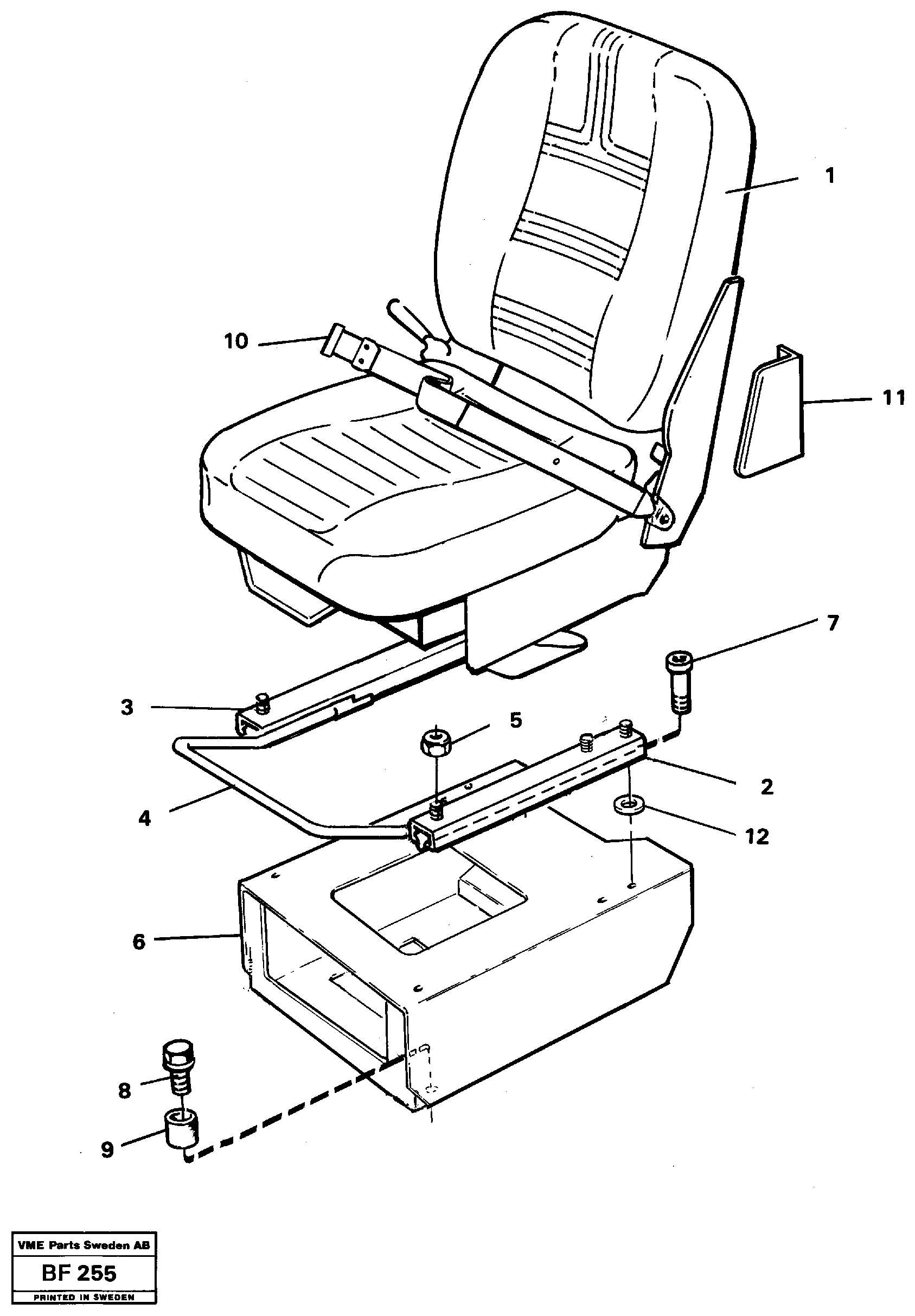 Схема запчастей Volvo A25B A25B - 82581 Operator seat with fitting parts 