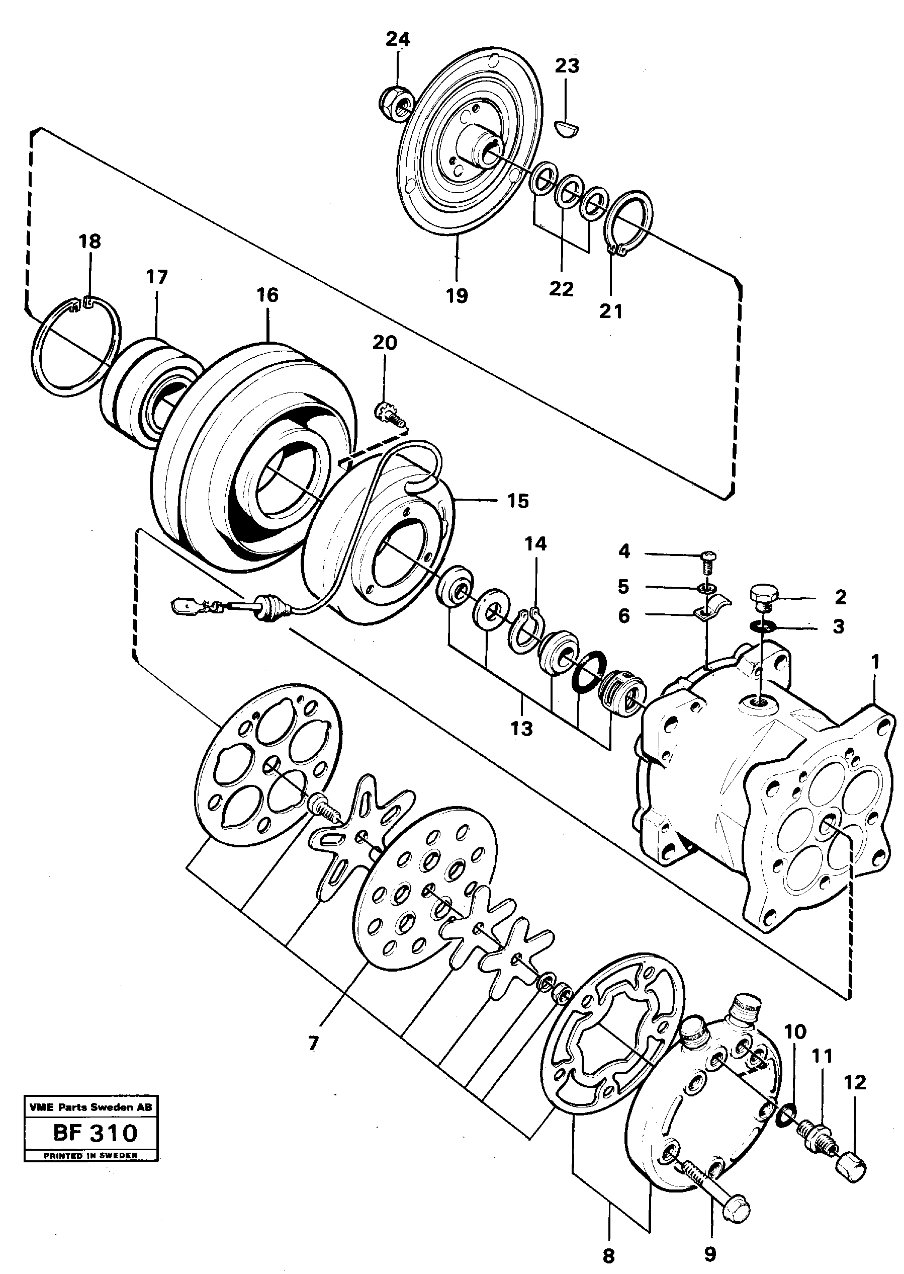 Схема запчастей Volvo A25B A25B - 54073 Air compressor 