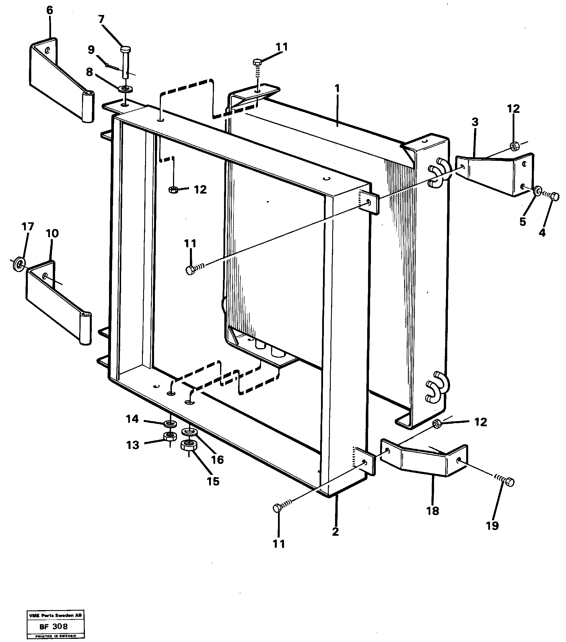 Схема запчастей Volvo A25B A25B - 89714 Air-conditioning condenser, fitting 