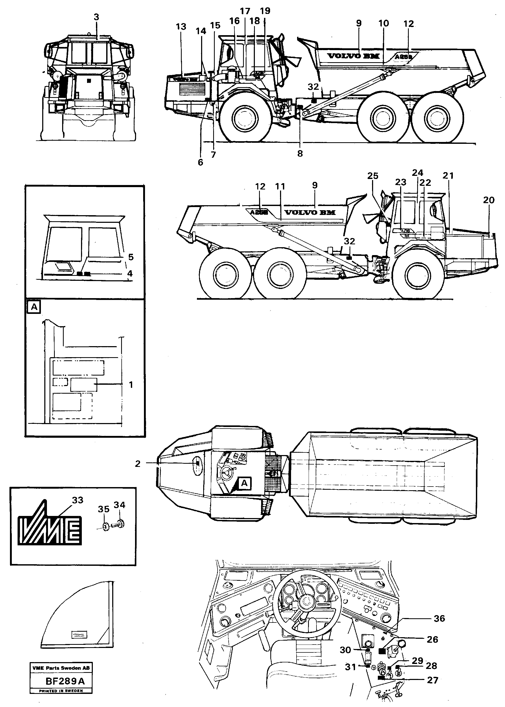 Схема запчастей Volvo A25B A25B - 66628 Decals 