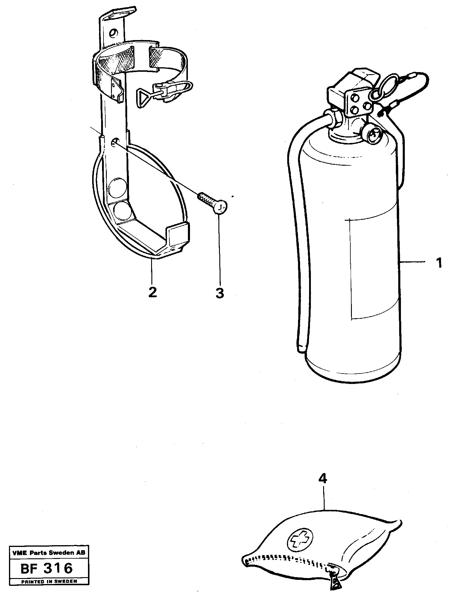 Схема запчастей Volvo A25B A25B - 24612 Emergency equipment 