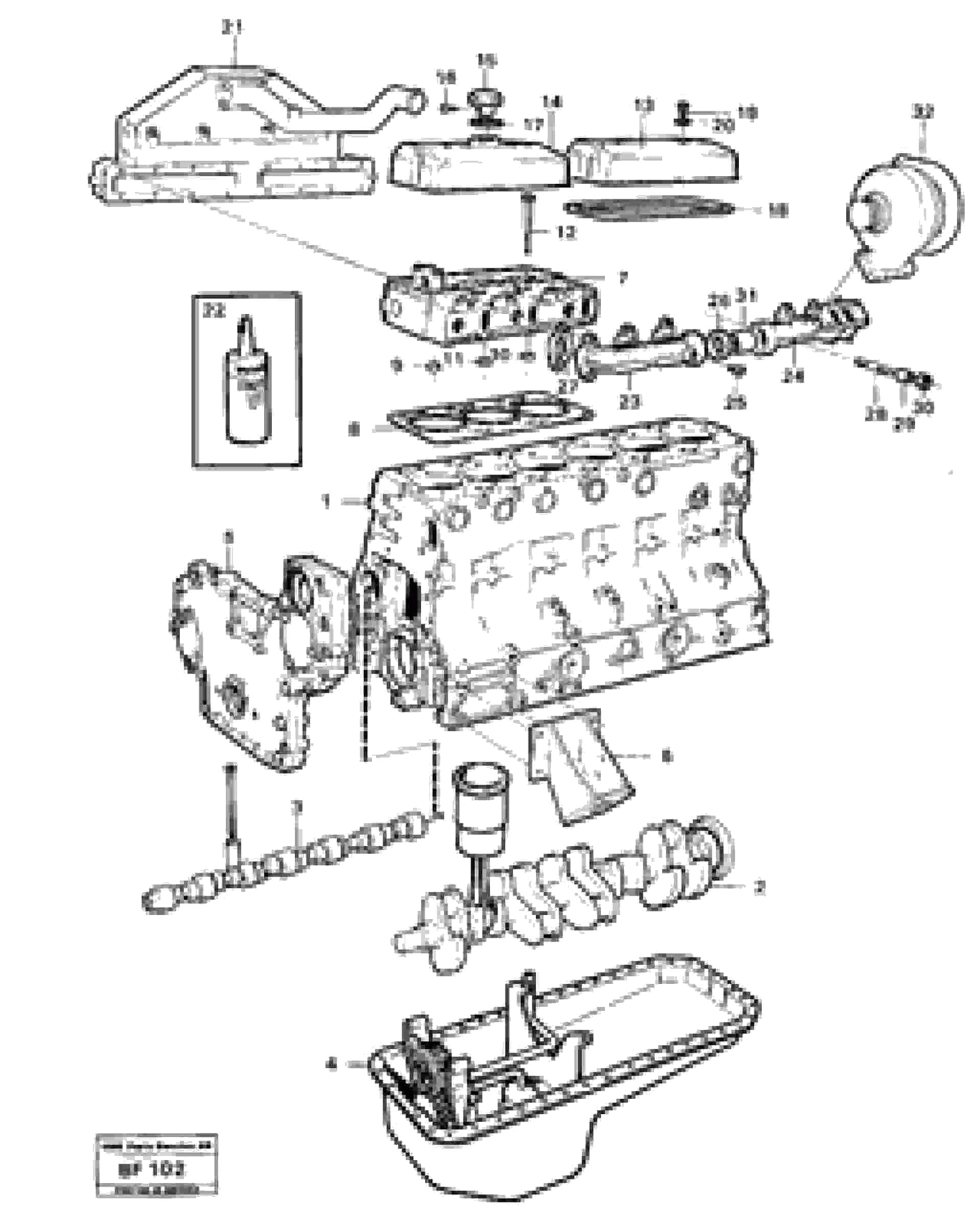 Схема запчастей Volvo A25B A25B - 50767 Engine with fitting parts 