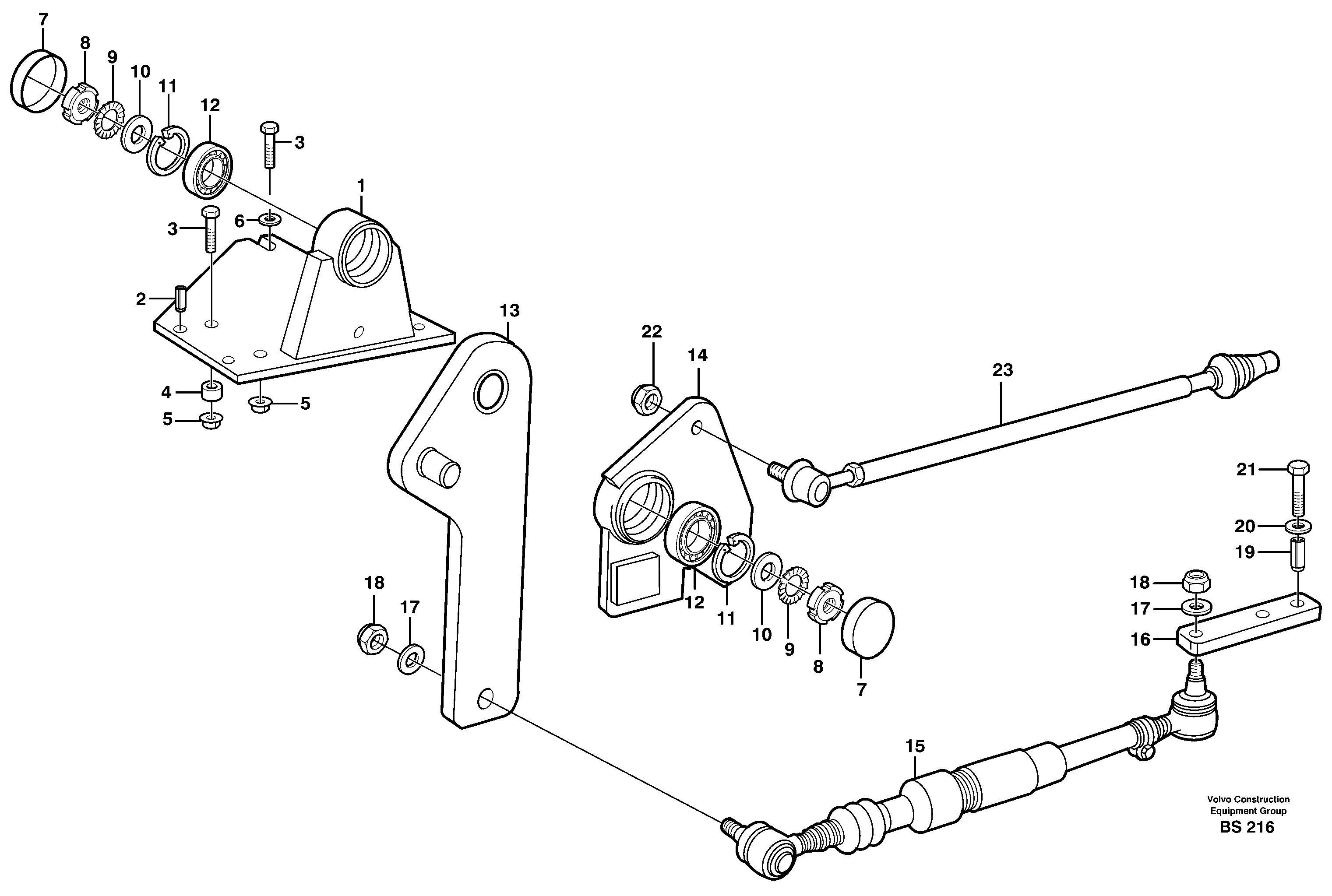 Схема запчастей Volvo A35D - 4835 Steering linkage 