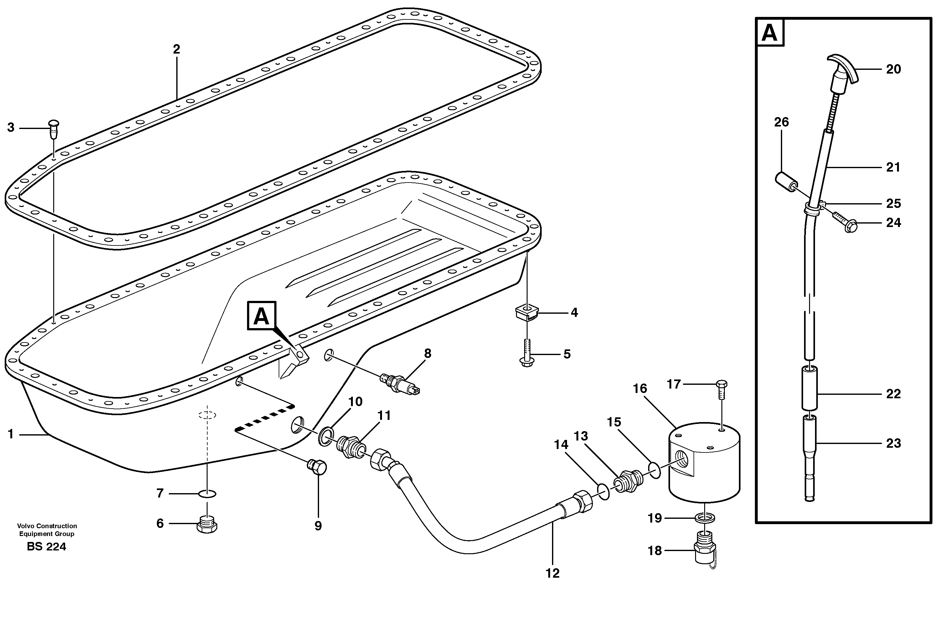 Схема запчастей Volvo A35D - 64490 Oil sump 