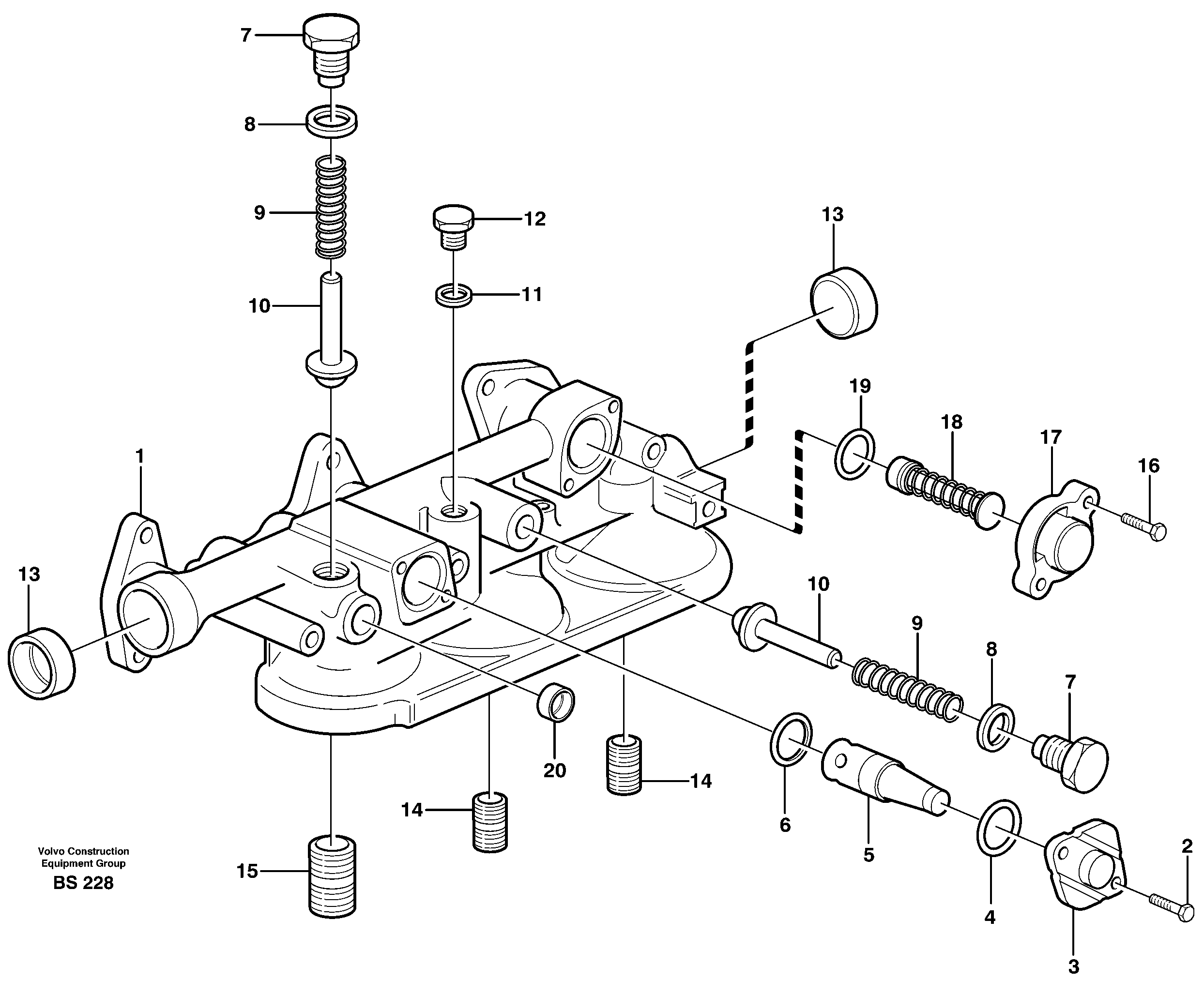 Схема запчастей Volvo A35D - 64495 Oil filter housing 